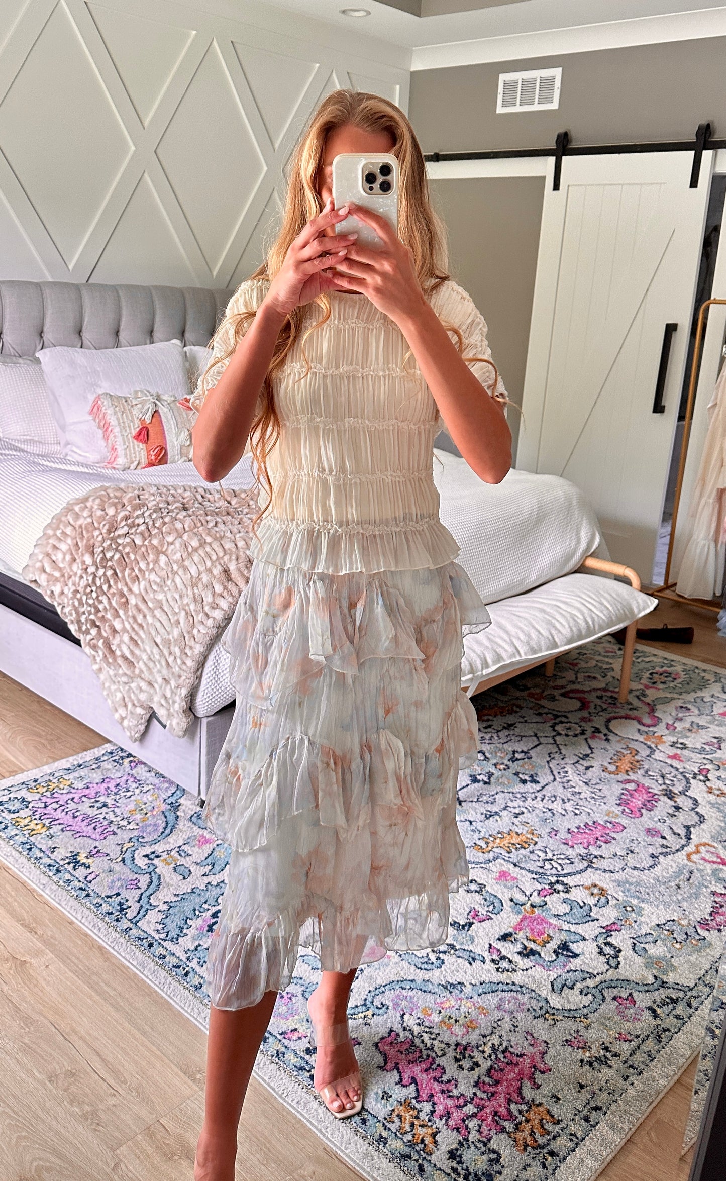 The Noa Layered Chiffon Midi Skirt