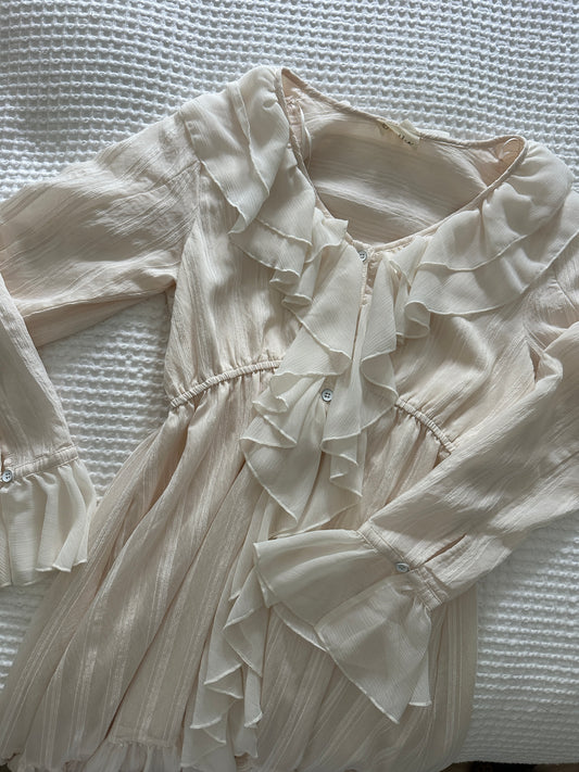 The Lucy Ruffle Dress in Buttercream