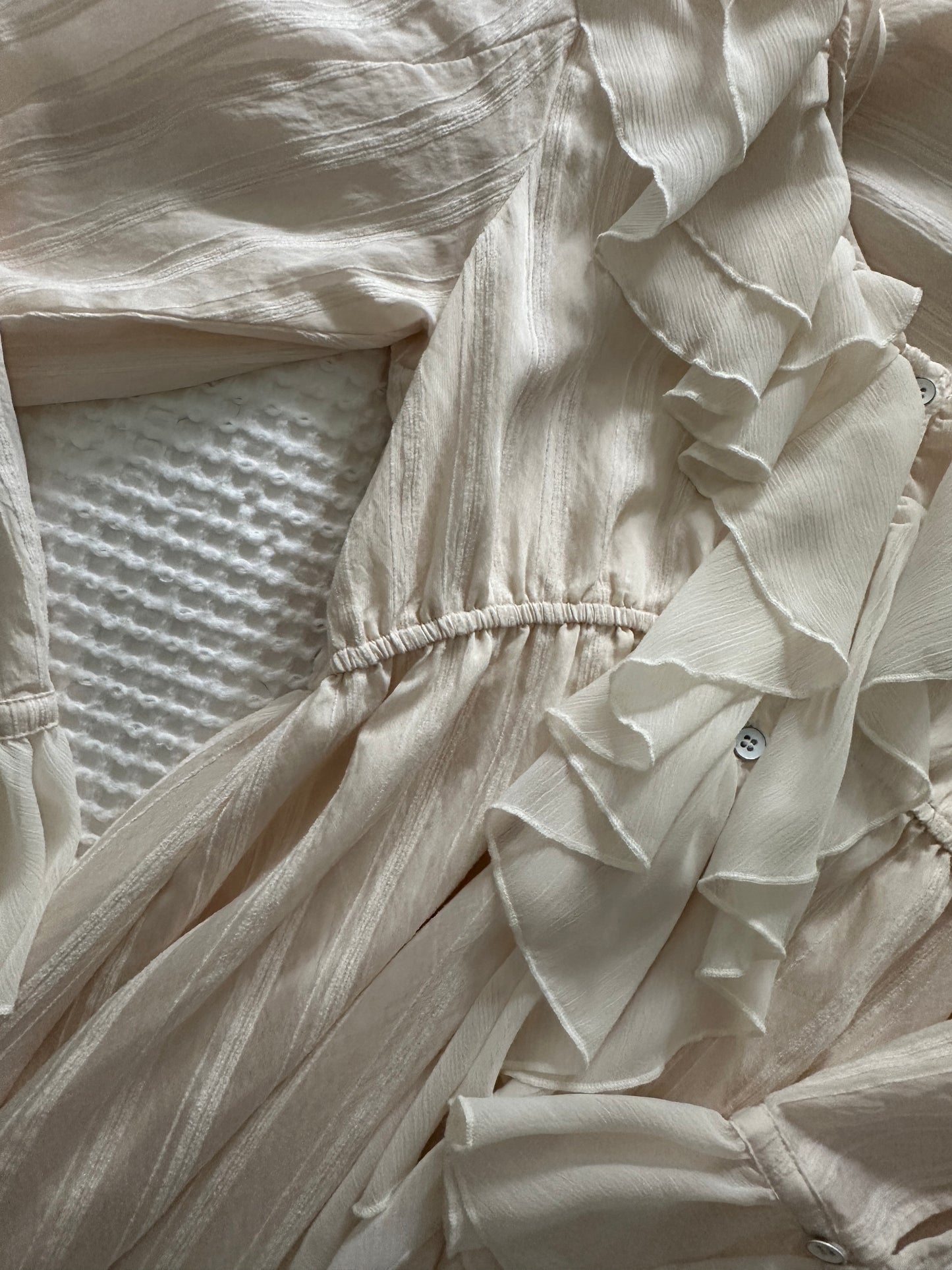 The Lucy Ruffle Dress in Buttercream