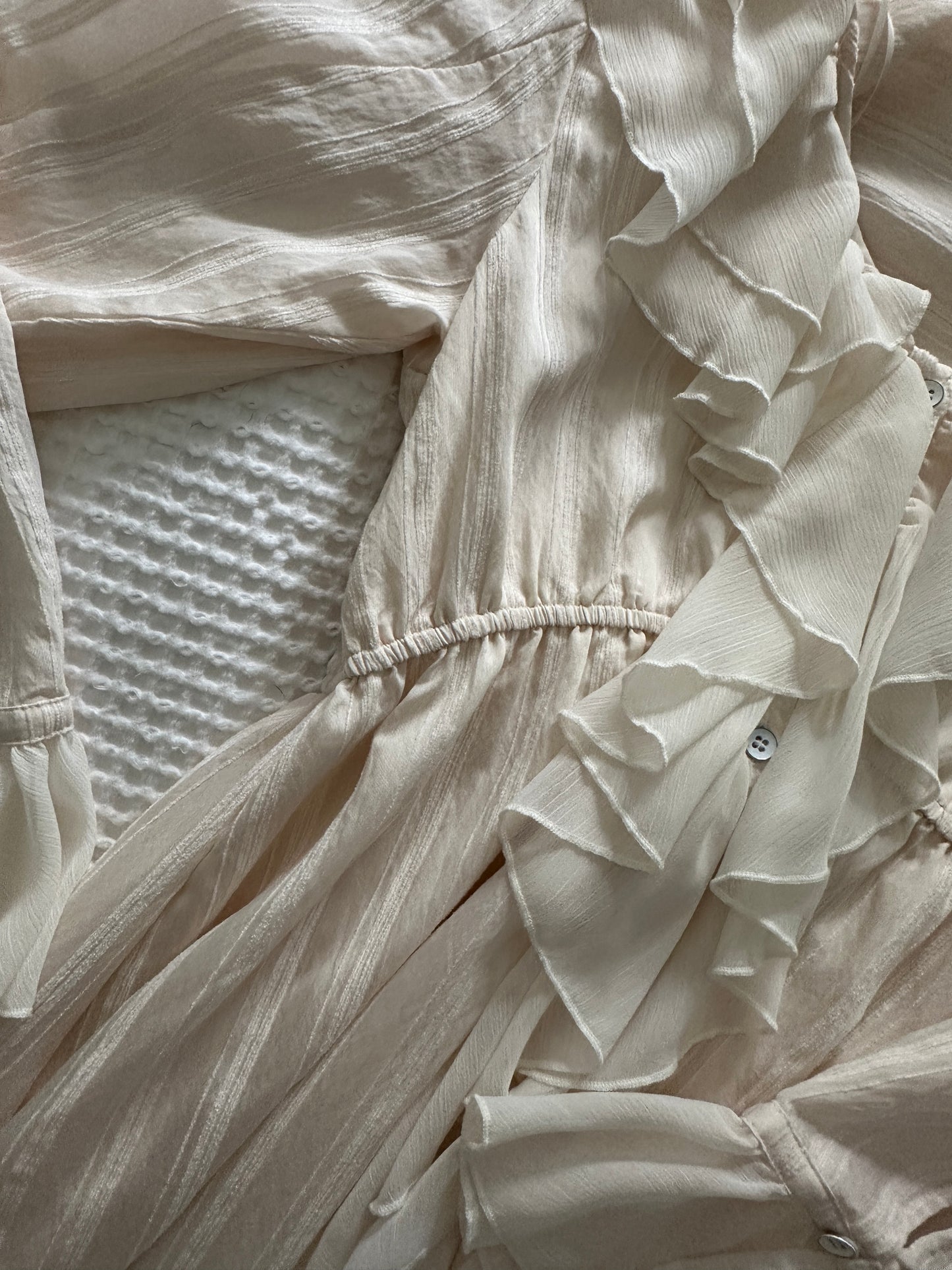 The Lucy Ruffle Dress in Buttercream