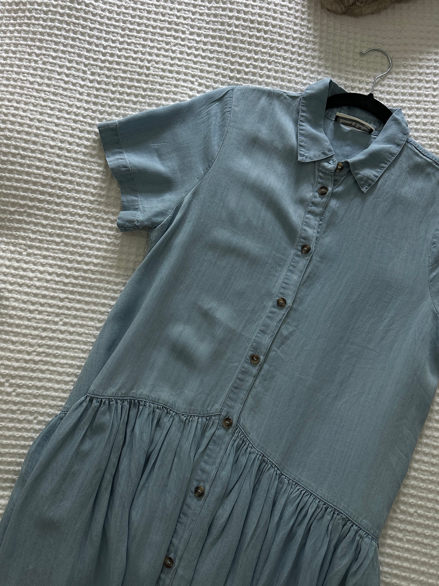 The Ellie Babydoll Dress in Chambray