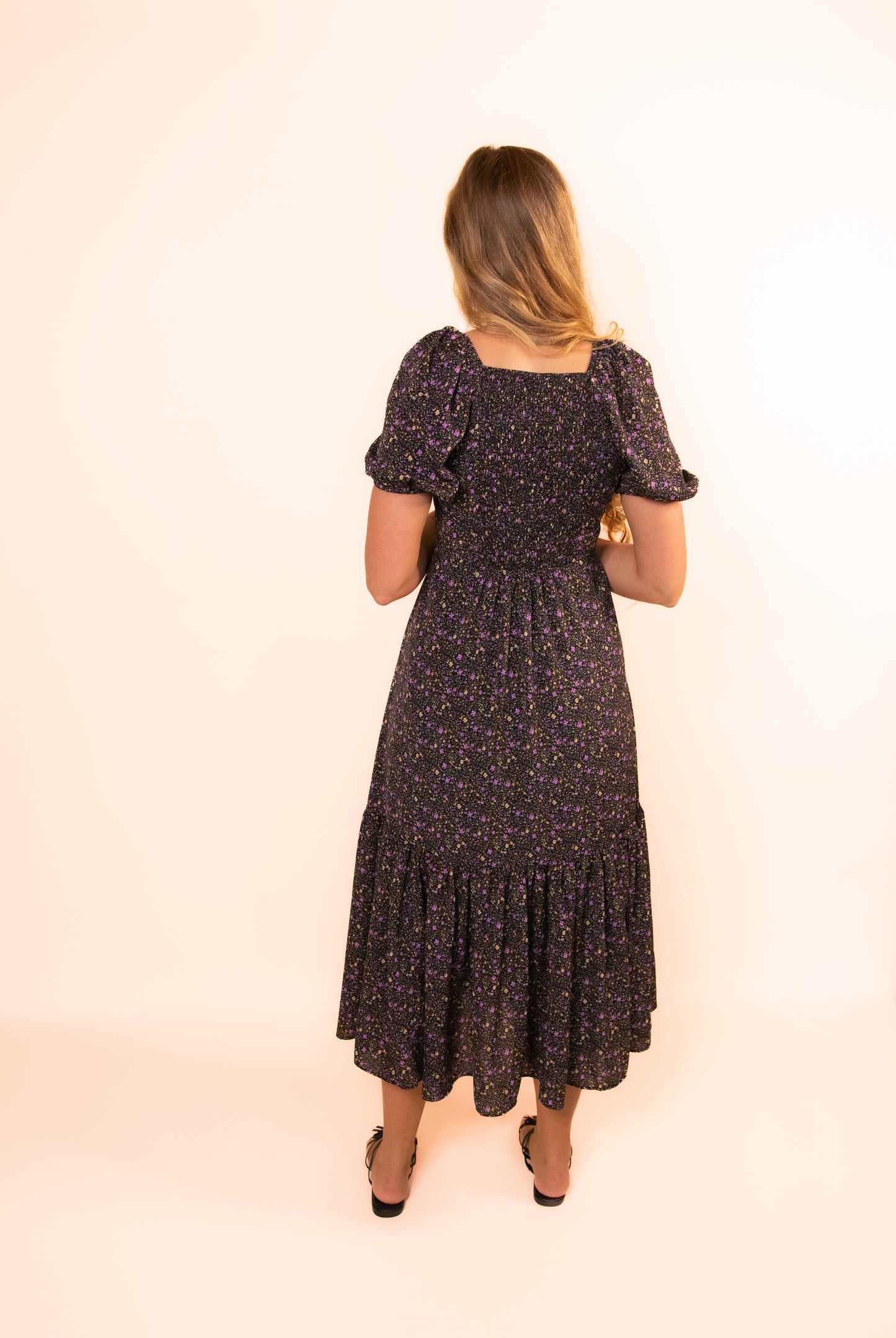 RESTOCKED - The London Dress in Black Floral