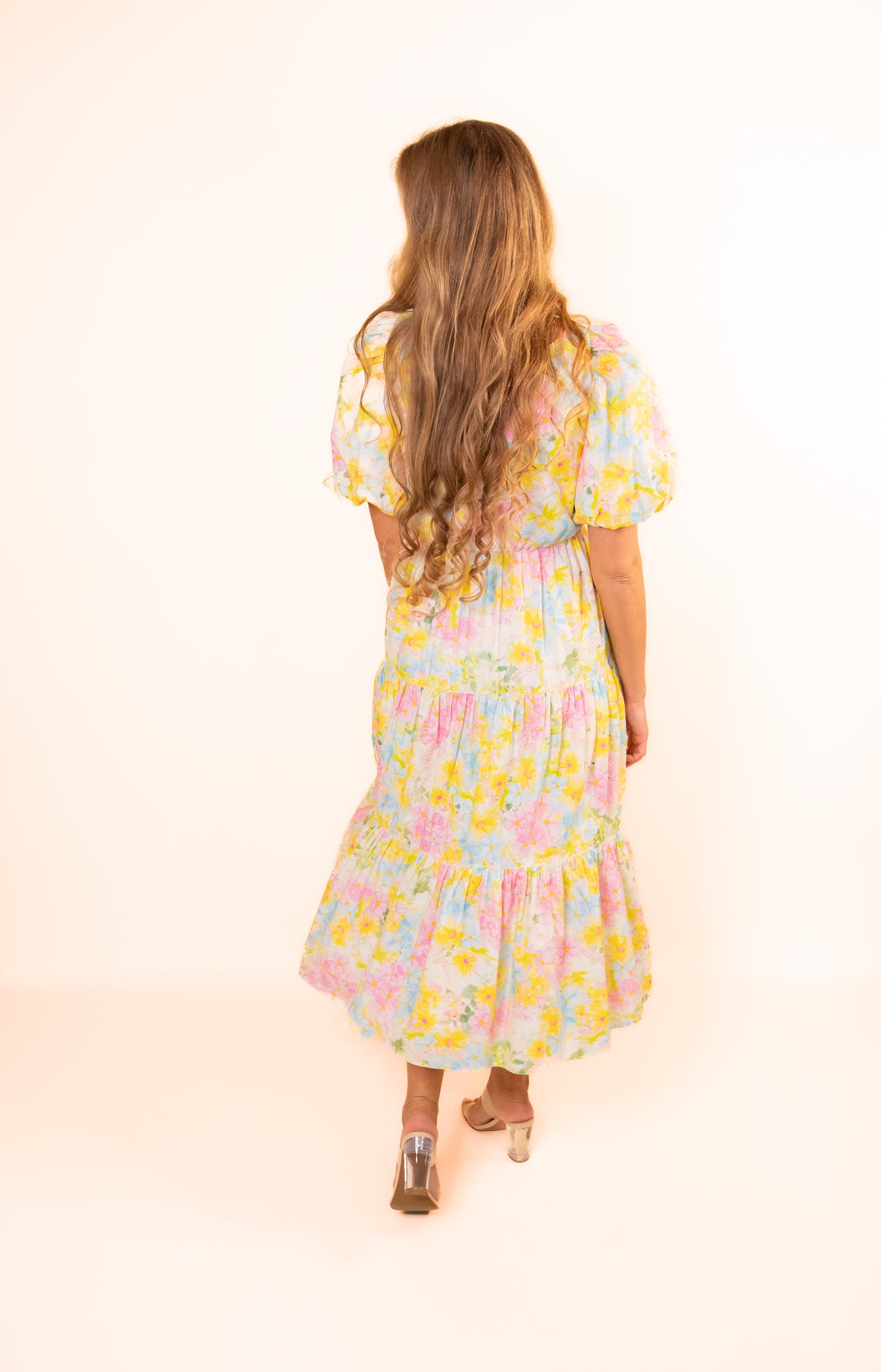 The Mara Crochet Tiered Midi in Floral