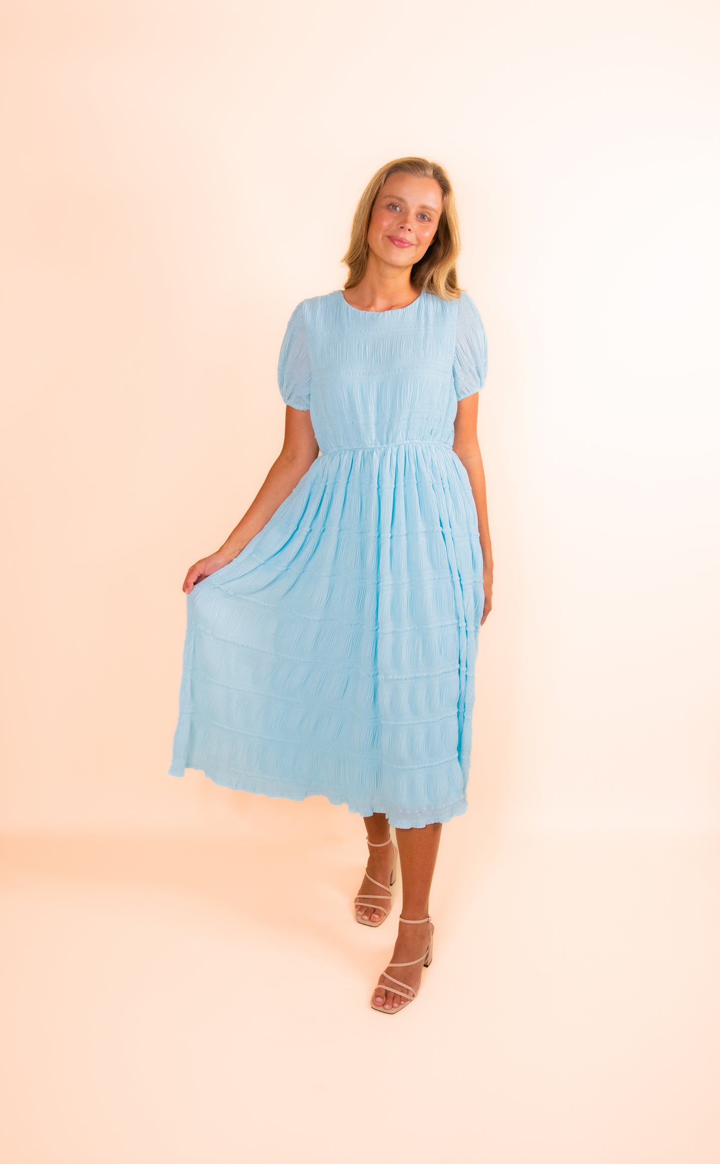 The Megan Chiffon Midi in Blue