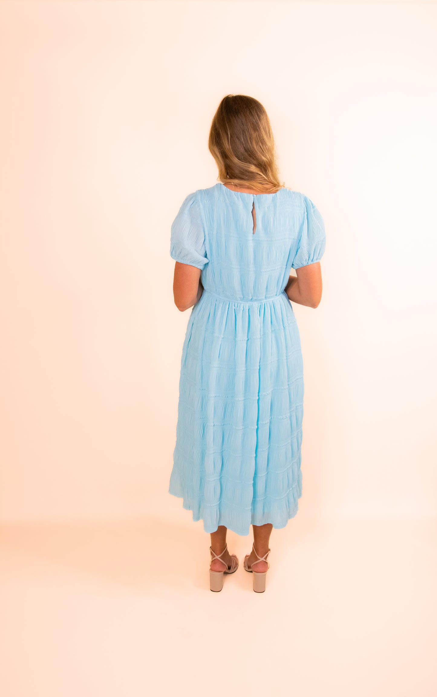 The Megan Chiffon Midi in Blue