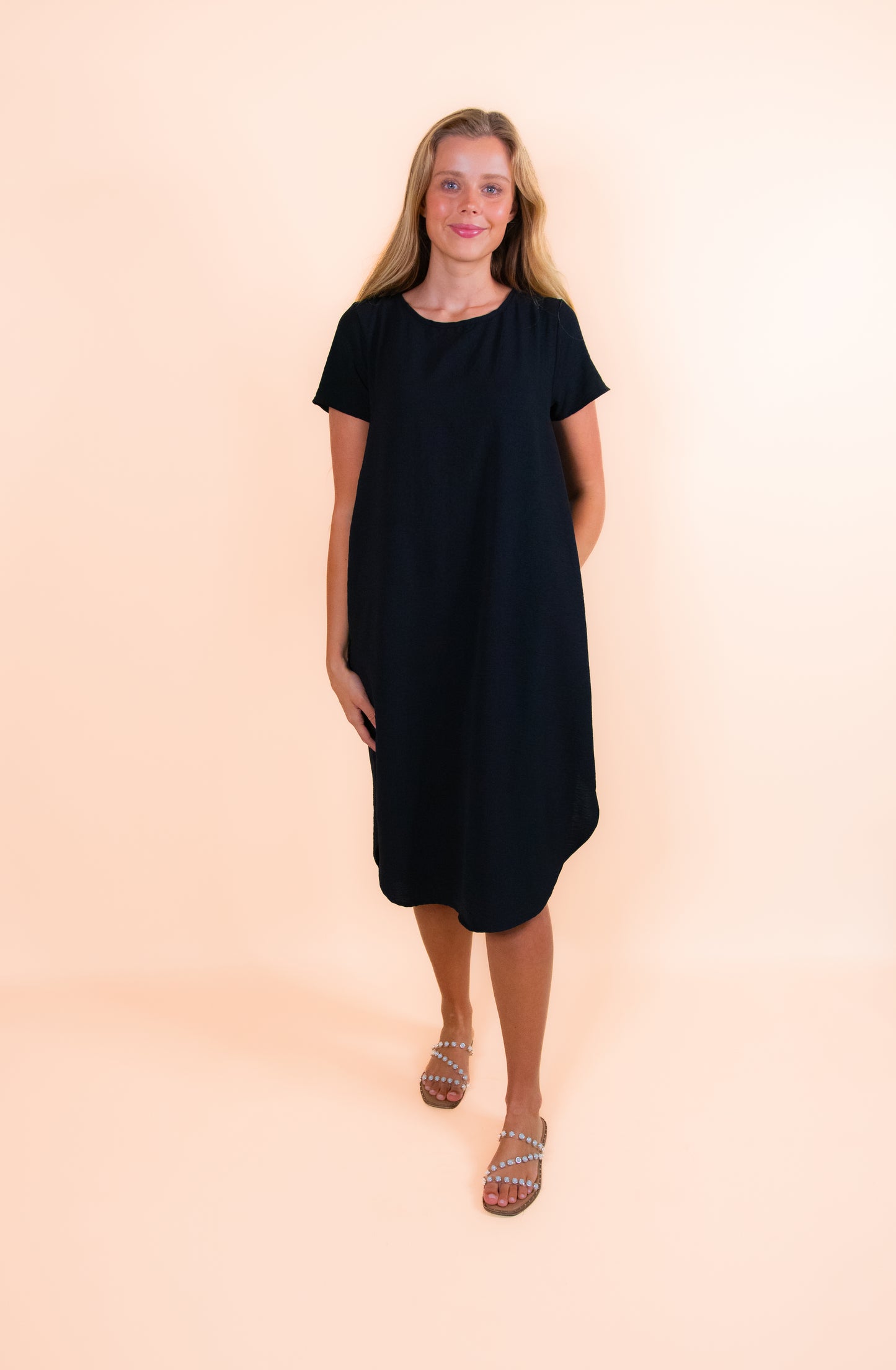 The Jenna T-Shirt Dress in Black