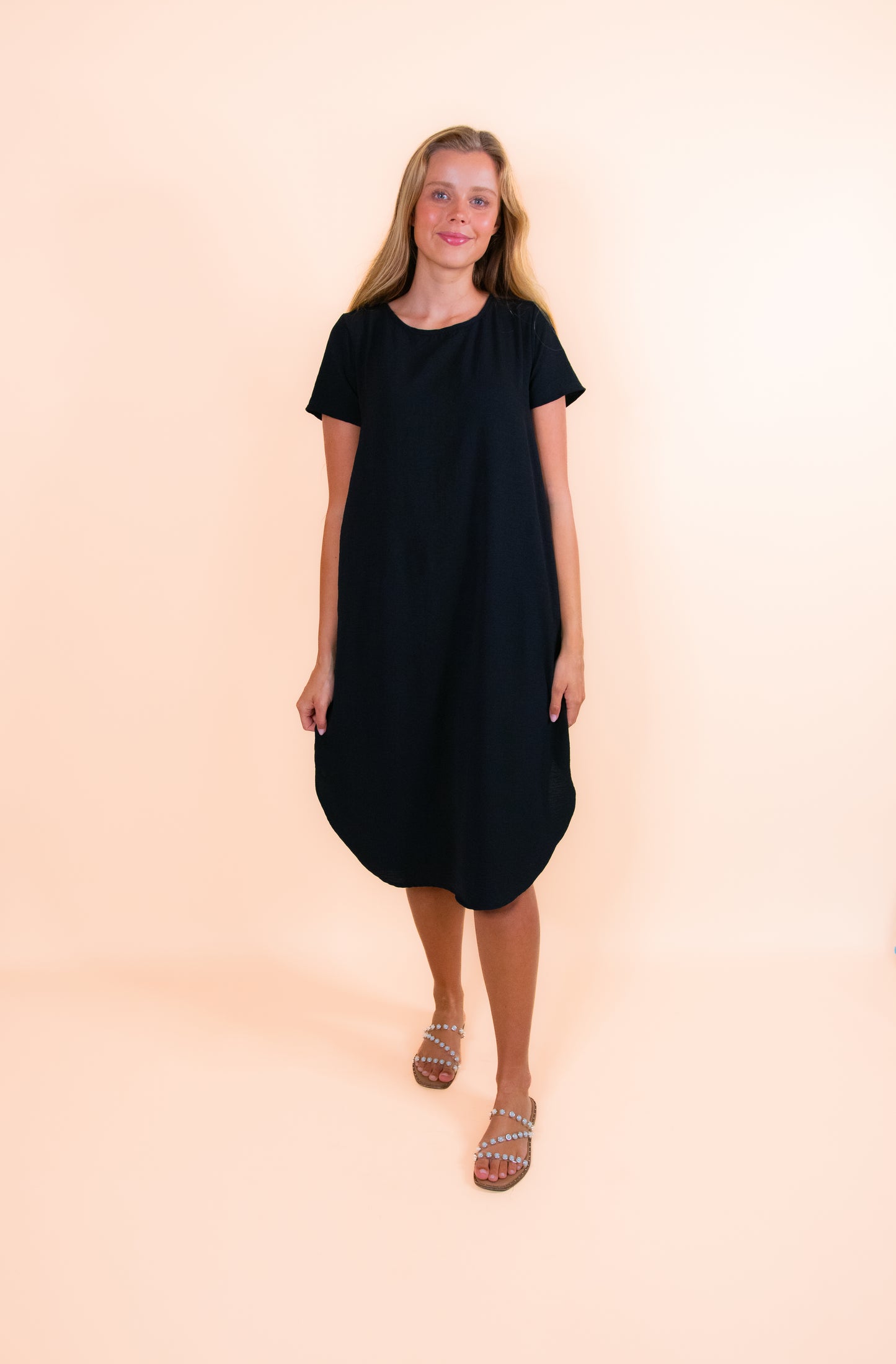 The Jenna T-Shirt Dress in Black