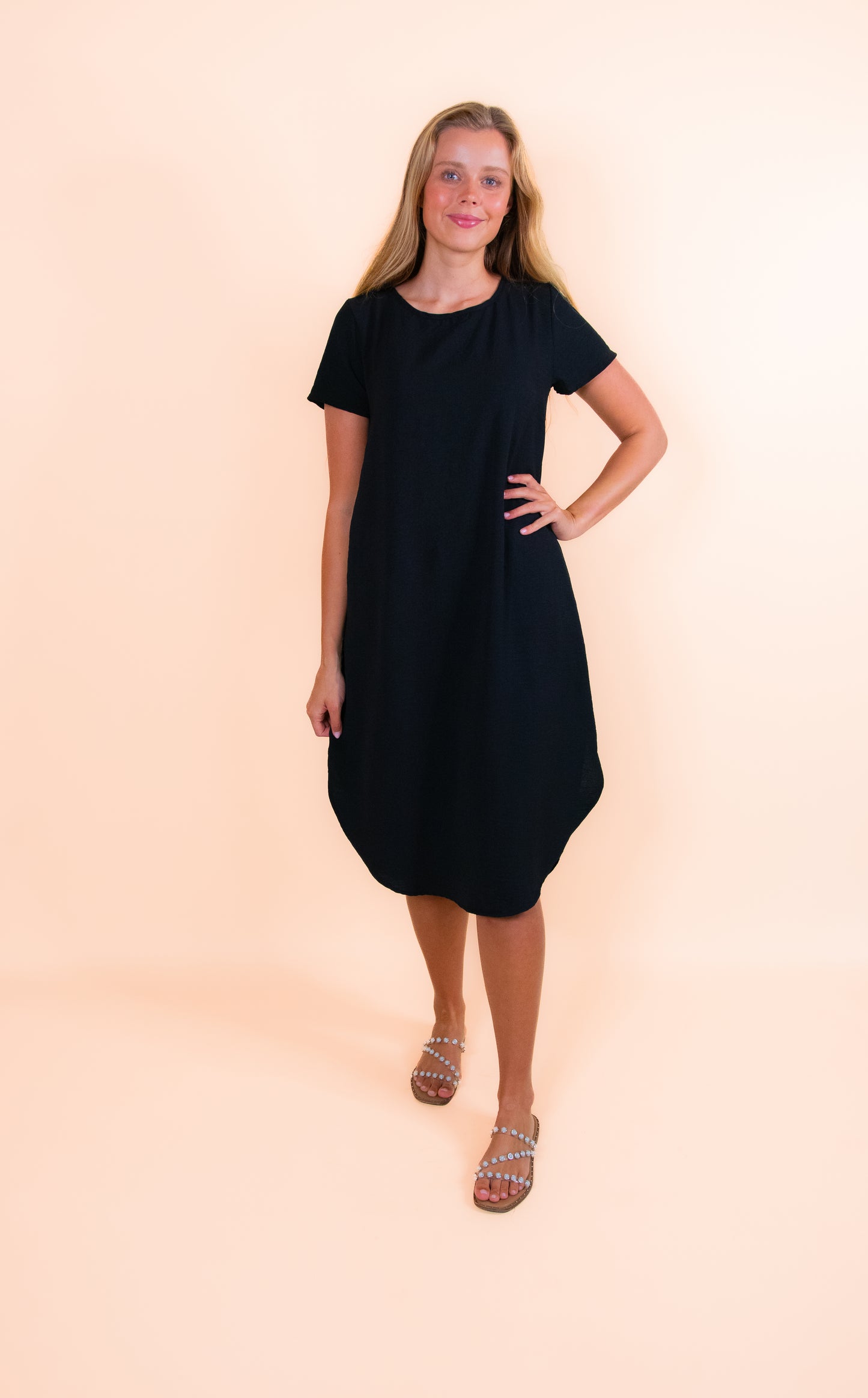 The Jenna T-Shirt Dress in Black