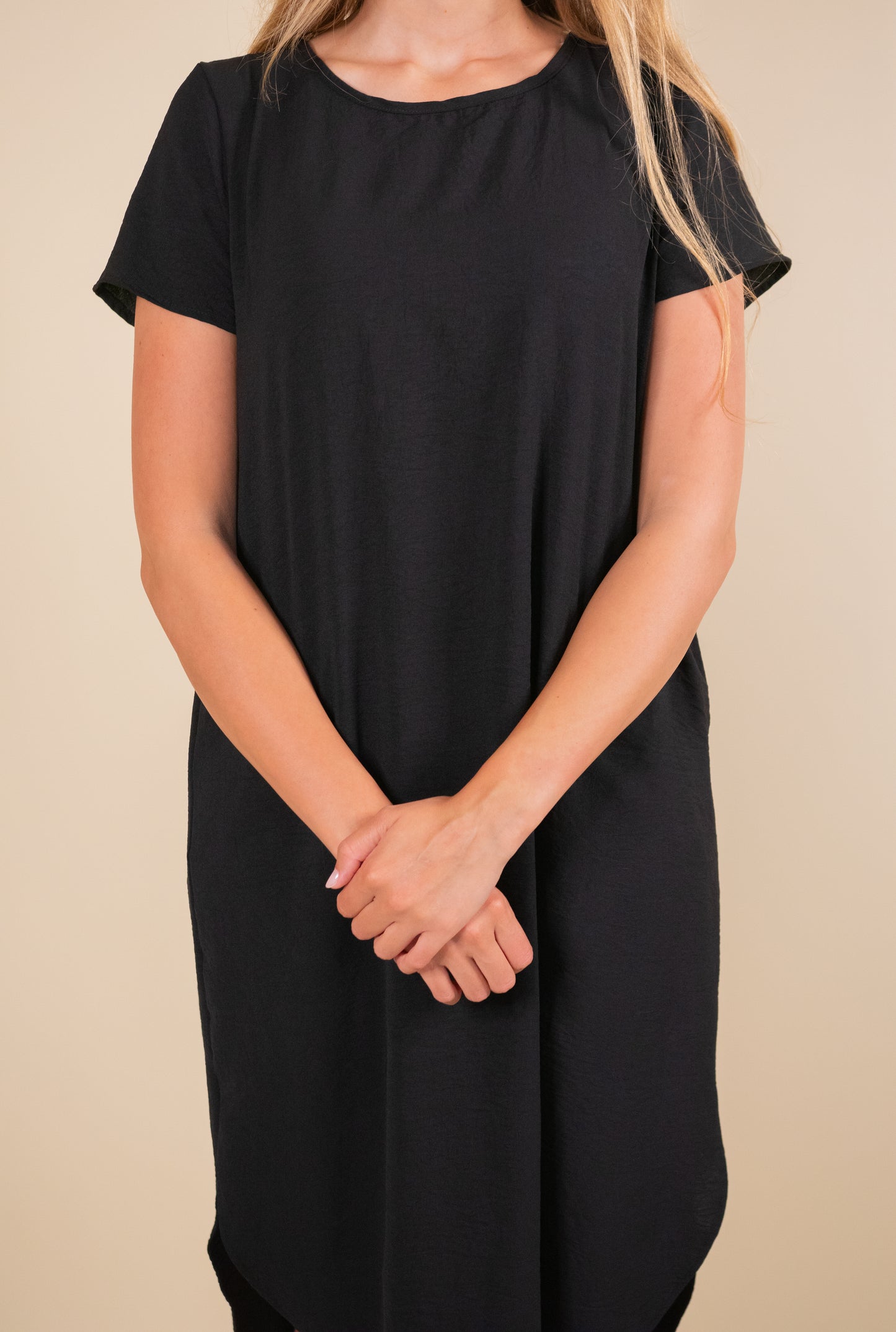 The Jenna T-Shirt Dress in Black