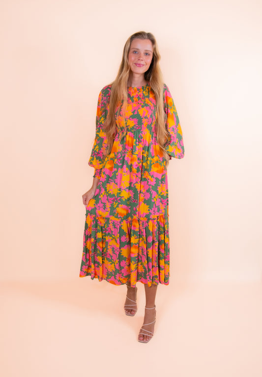 The Jana Boho Smocked Maxi Dress