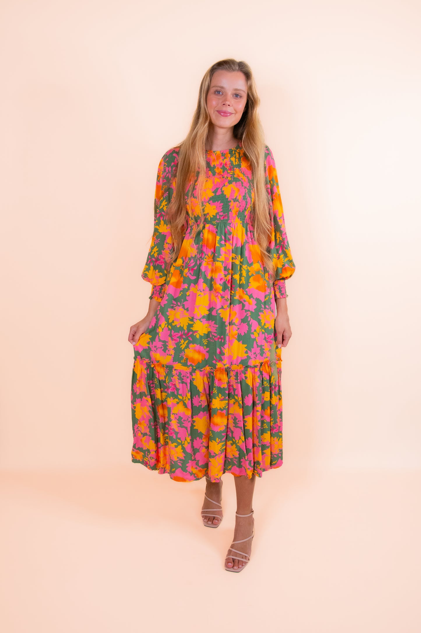 The Jana Boho Smocked Maxi Dress