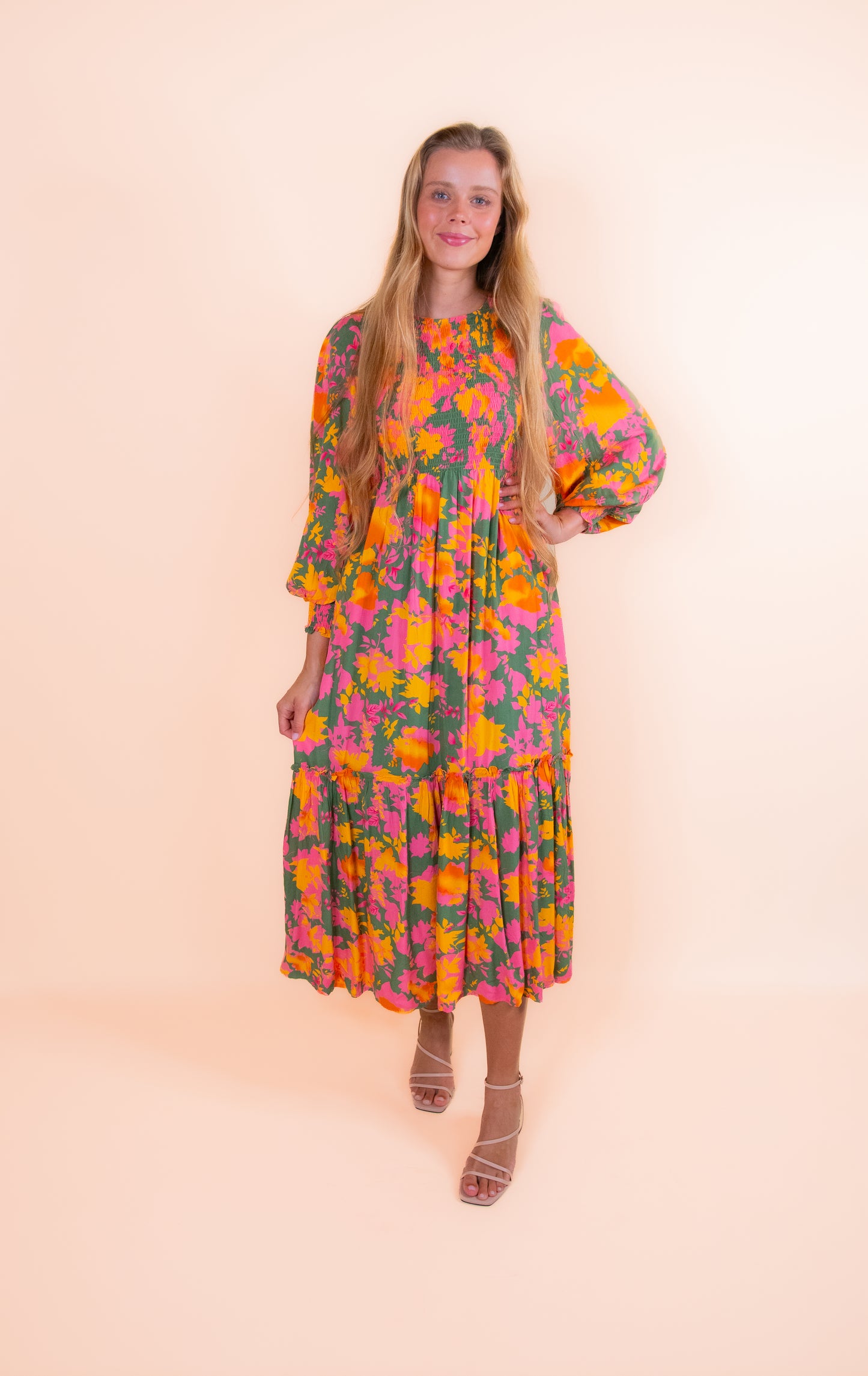 The Jana Boho Smocked Maxi Dress