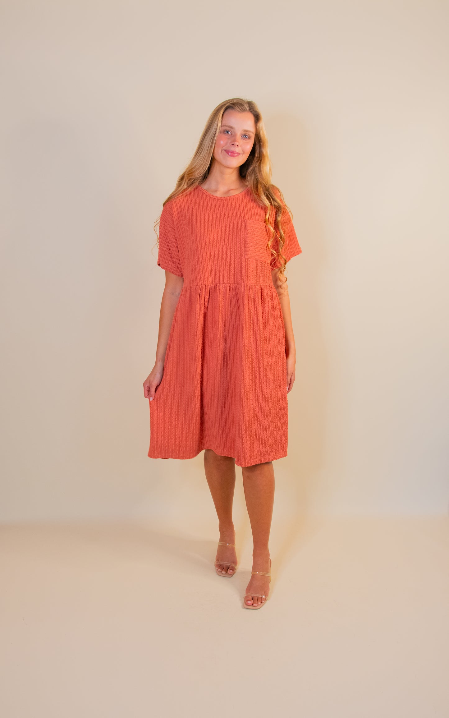 The Kelsey Rust Babydoll Dress