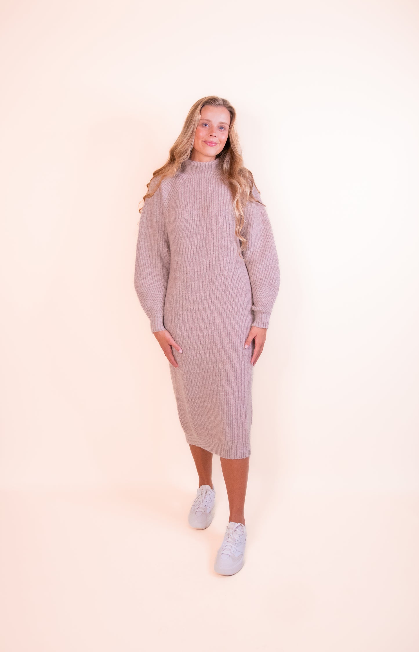 The Anna Mockneck Sweater Dress in Mocha