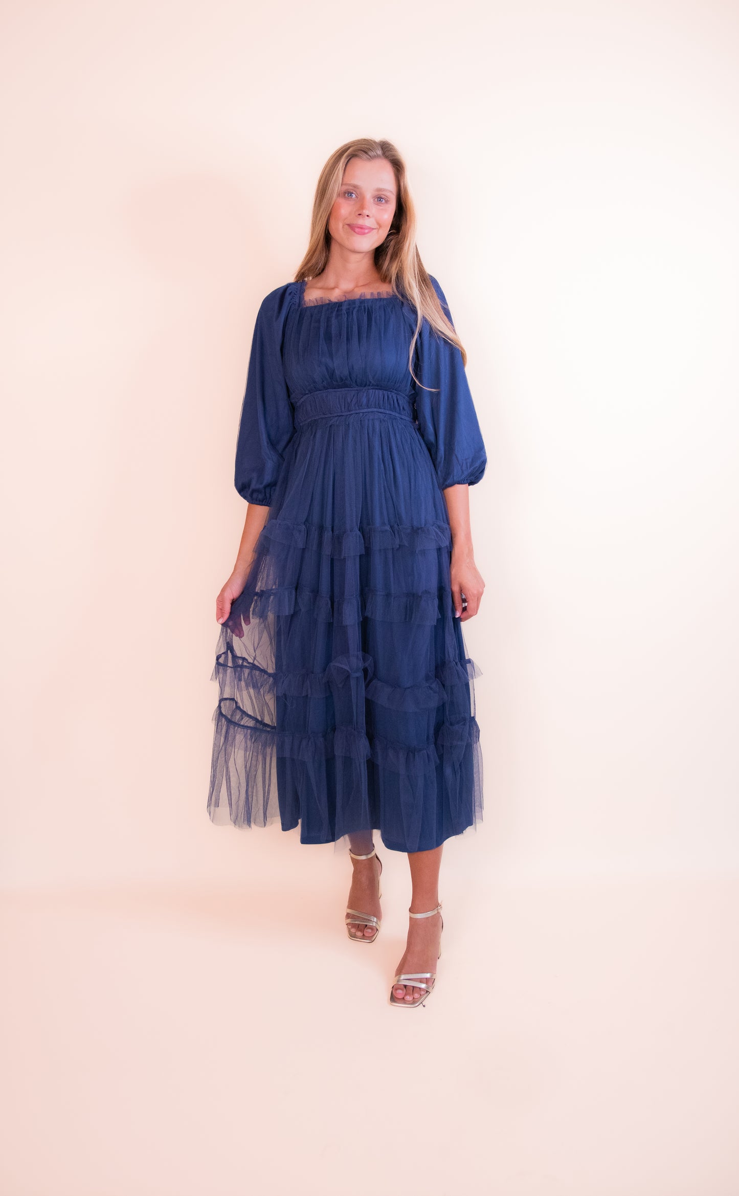 The Amelia Tulle Dress in Navy