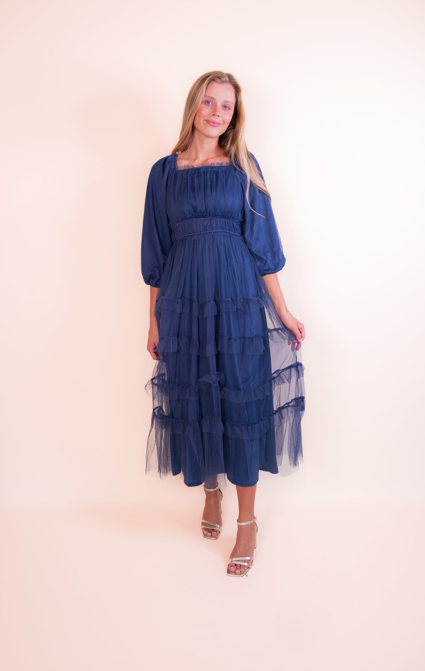 The Amelia Tulle Dress in Navy