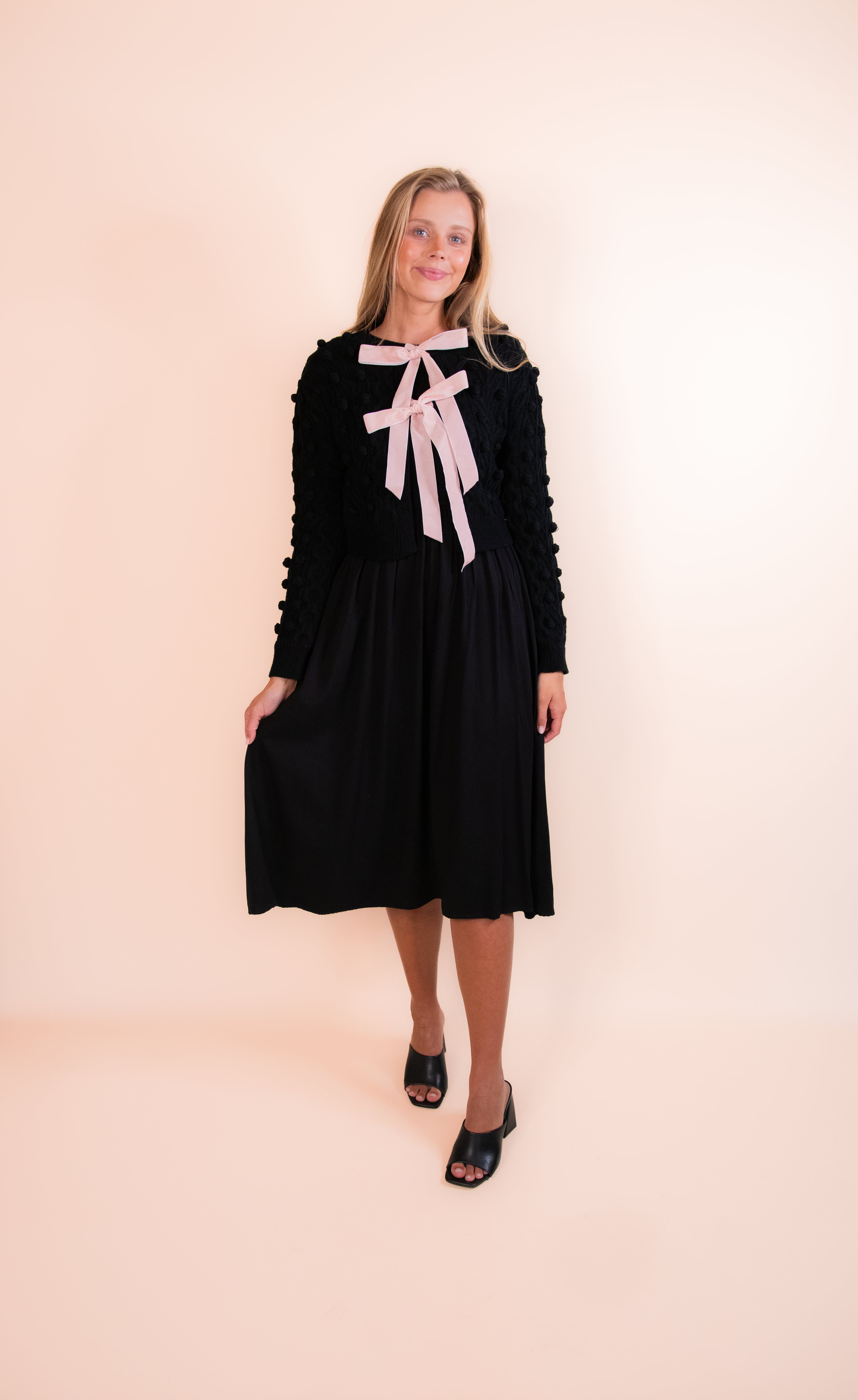 The Scarlett Knit Bow Cardigan in Black – Kris Ashley & Co.