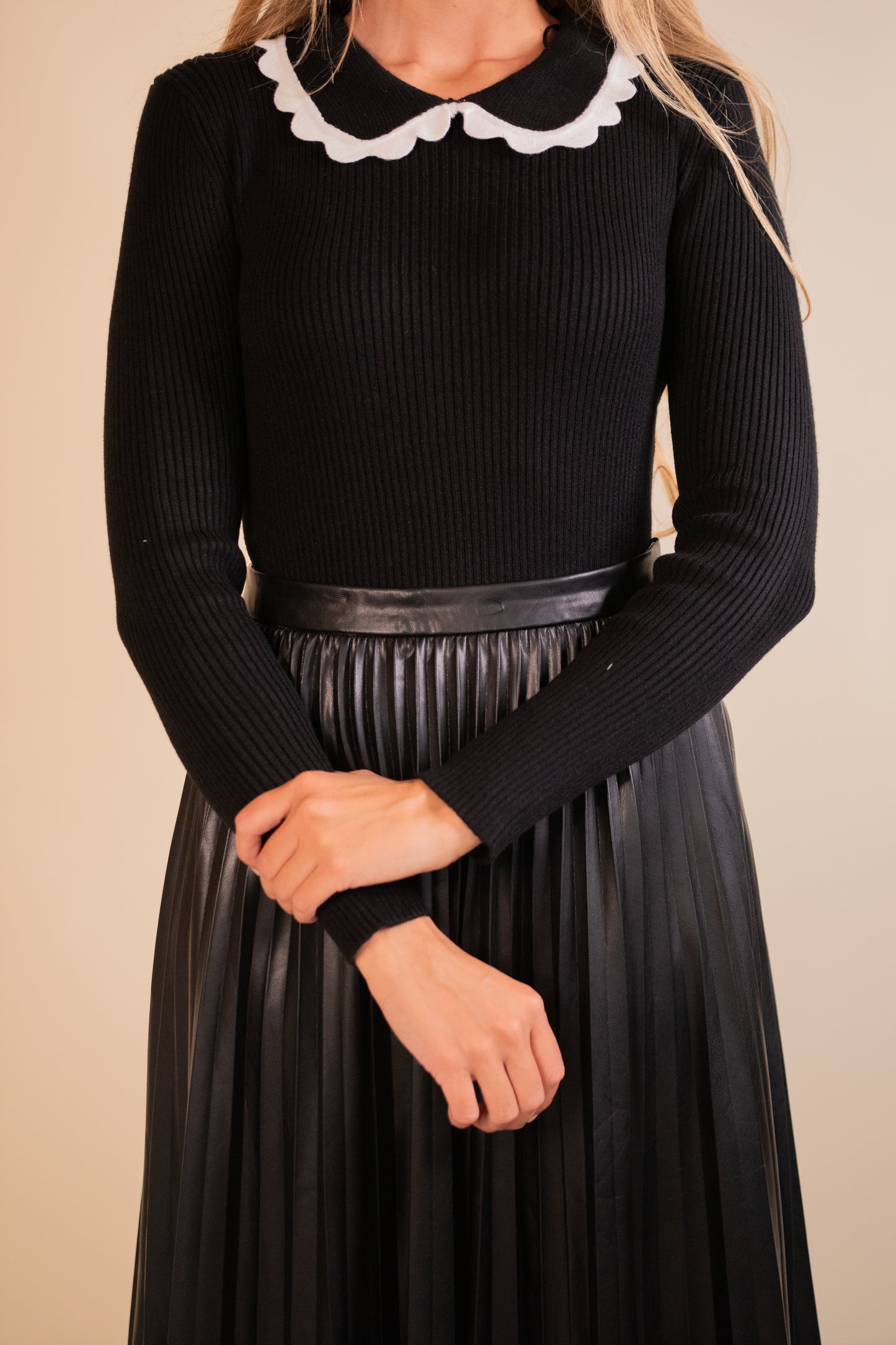 The Mara Scalloped Collar Sweater