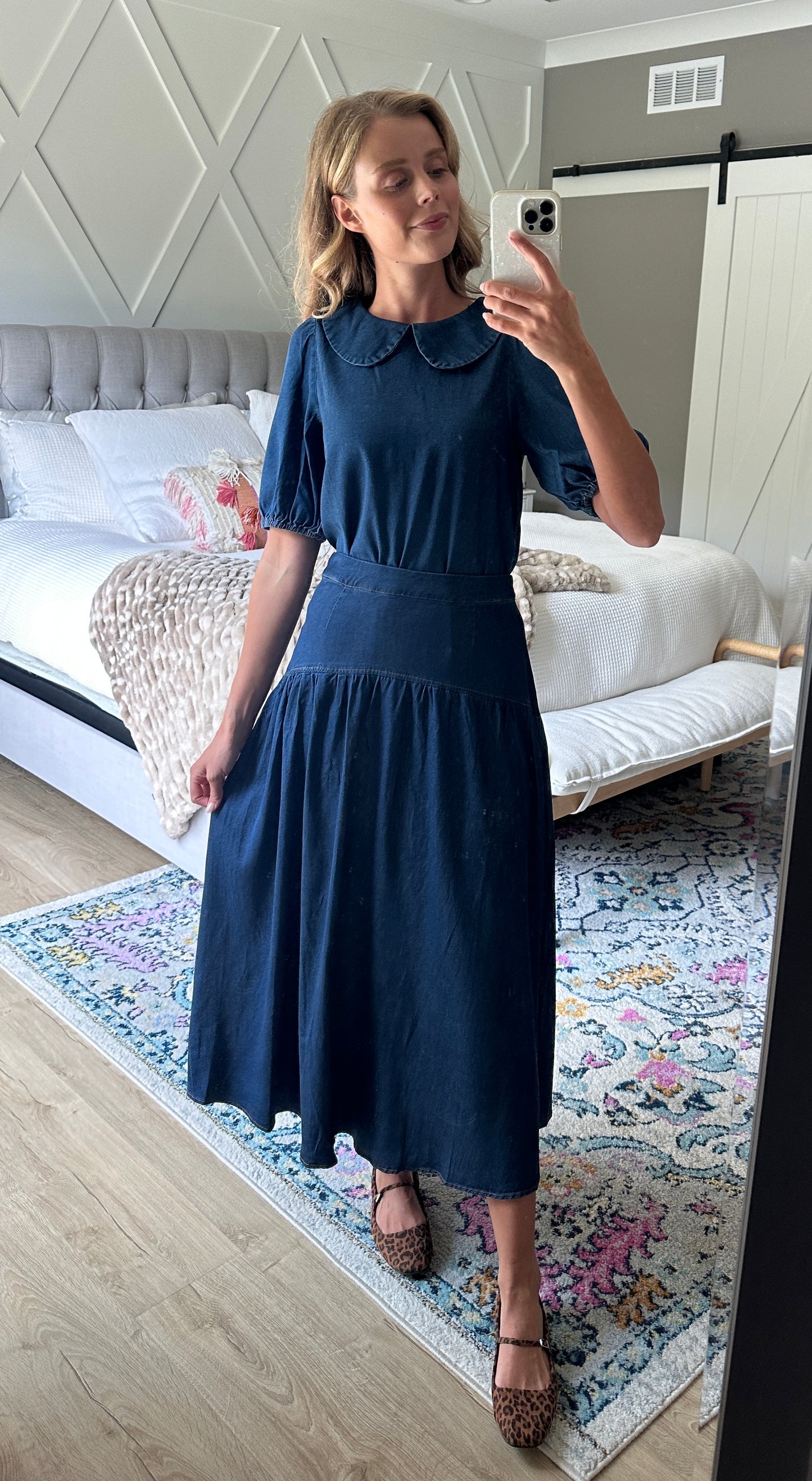 The Birdie Denim Skirt Set