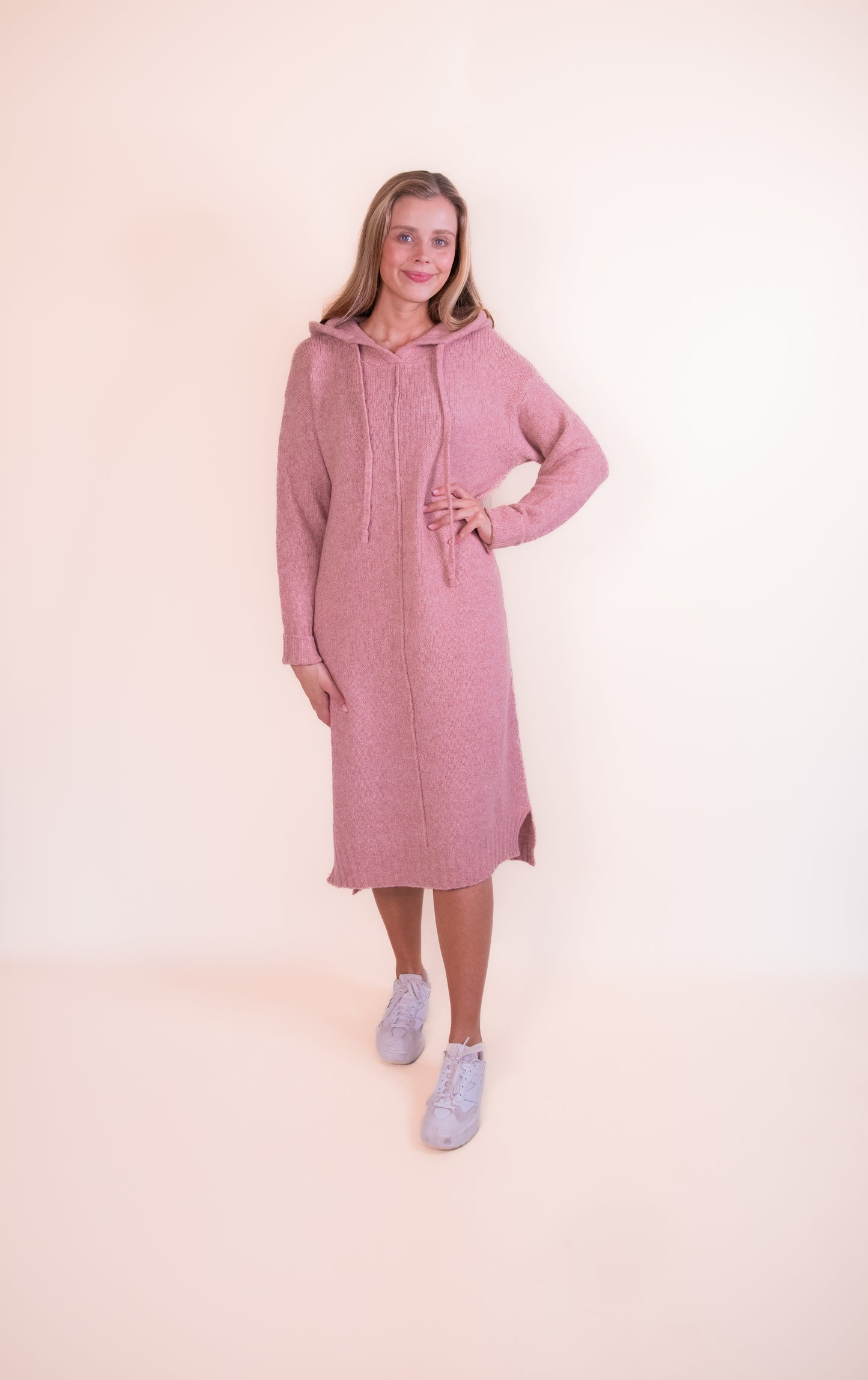 The Emma Hoodie Dress in Rose