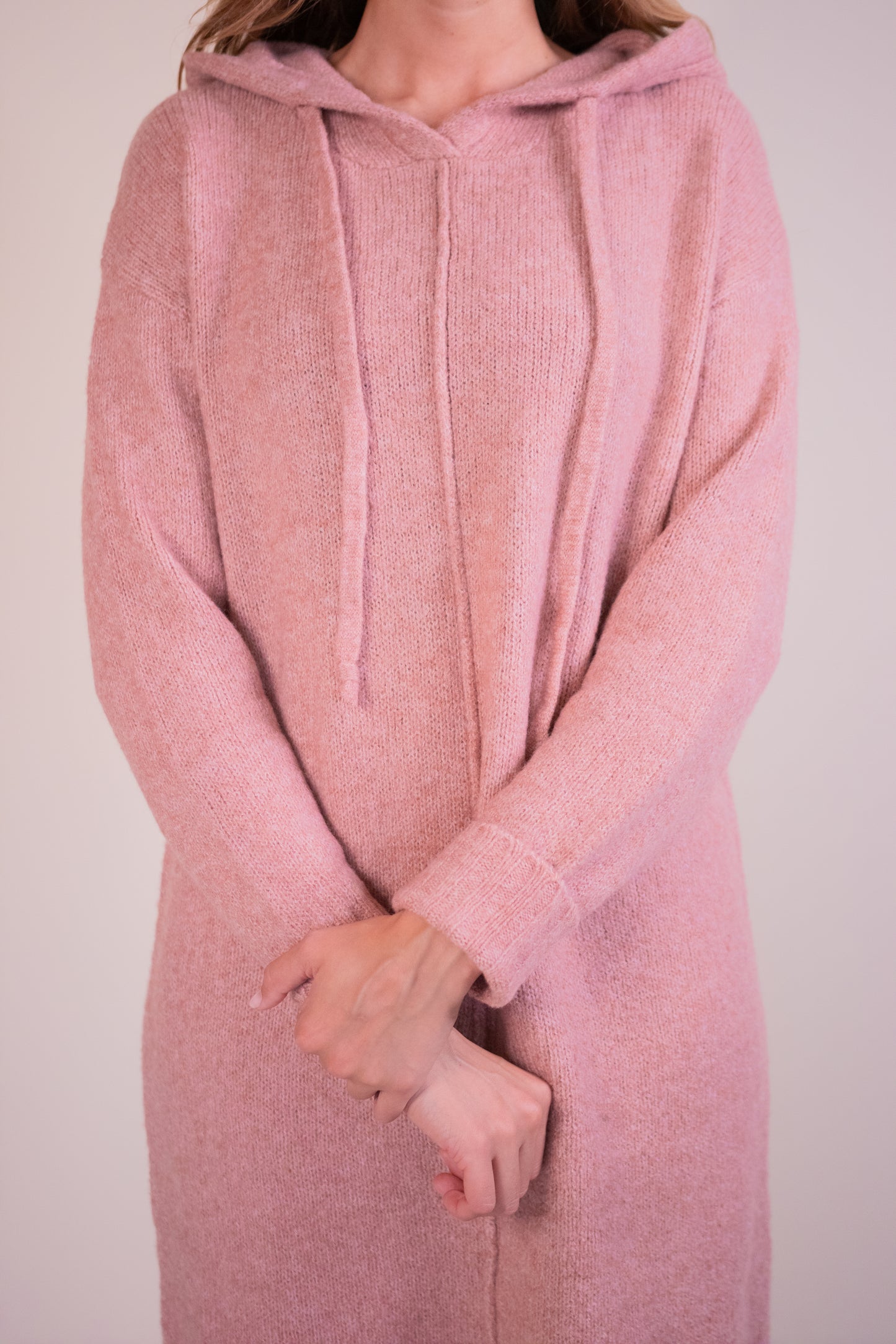 The Emma Hoodie Dress in Rose