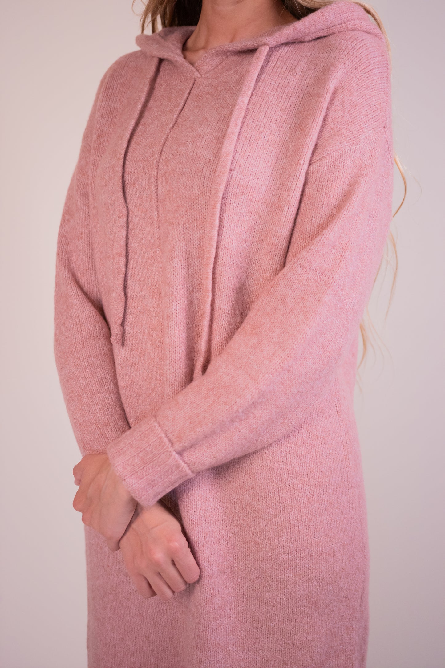 The Emma Hoodie Dress in Rose