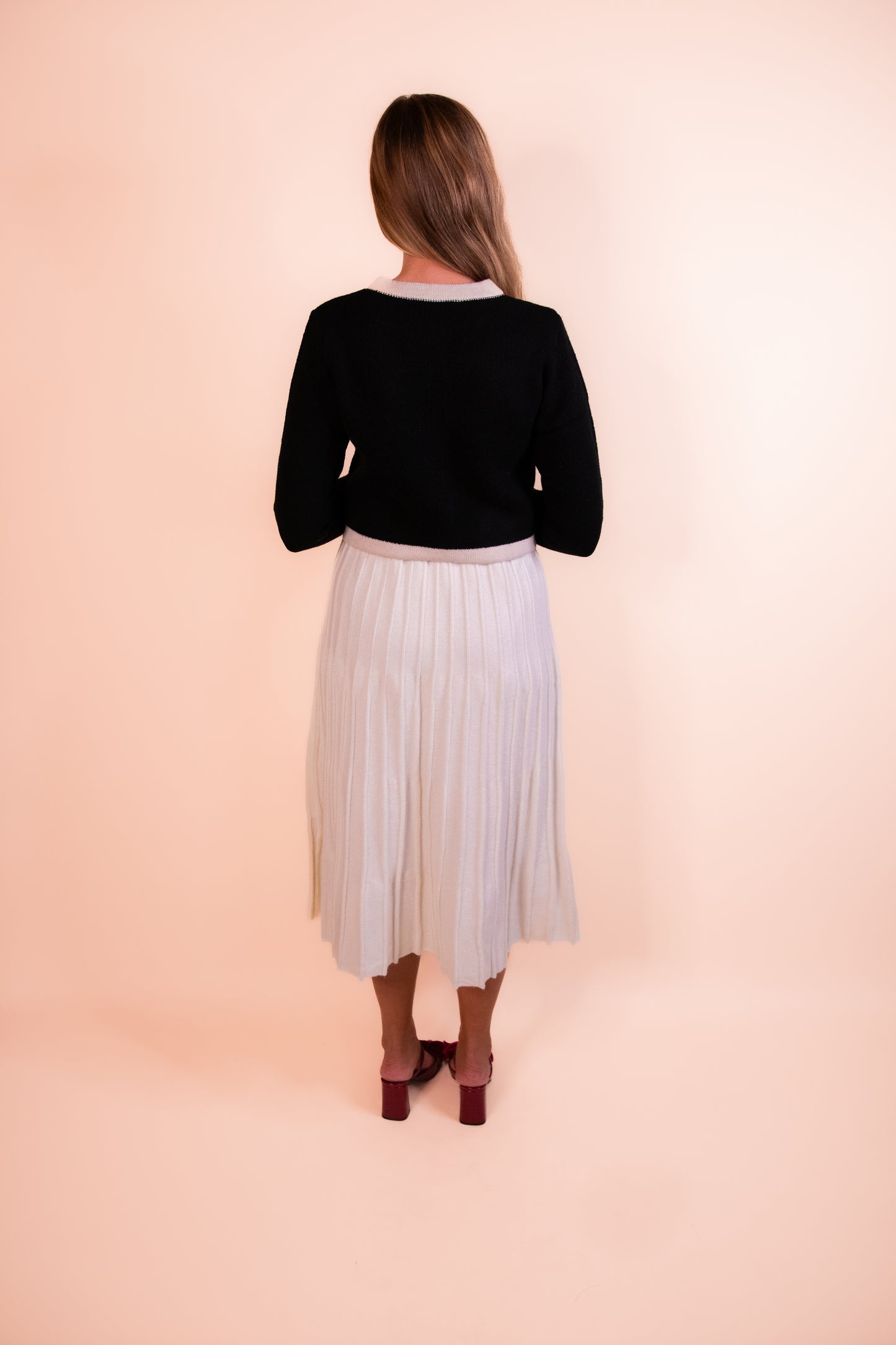 RESTOCKED - The Karly Sweater Knit Skirt in Ivory