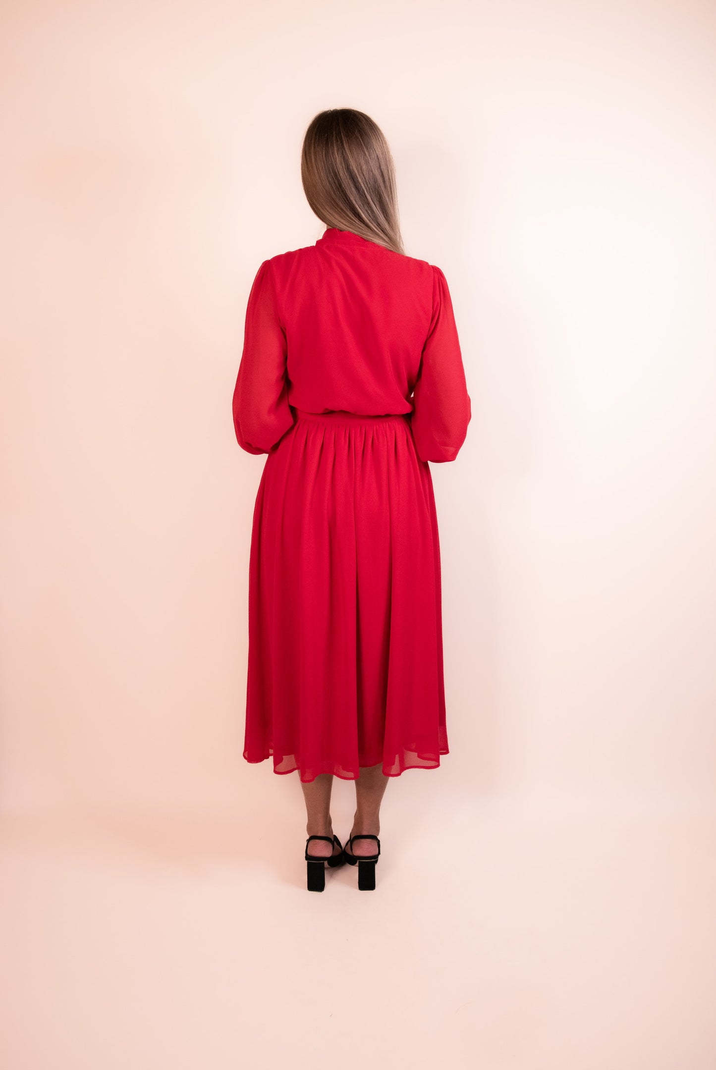 The Kelly Bow Dress in Red