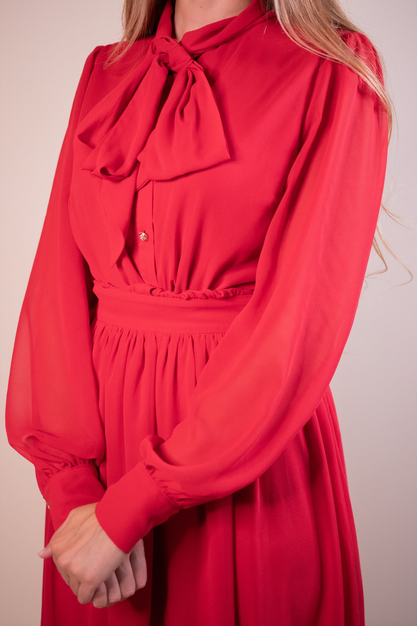 The Kelly Bow Dress in Red