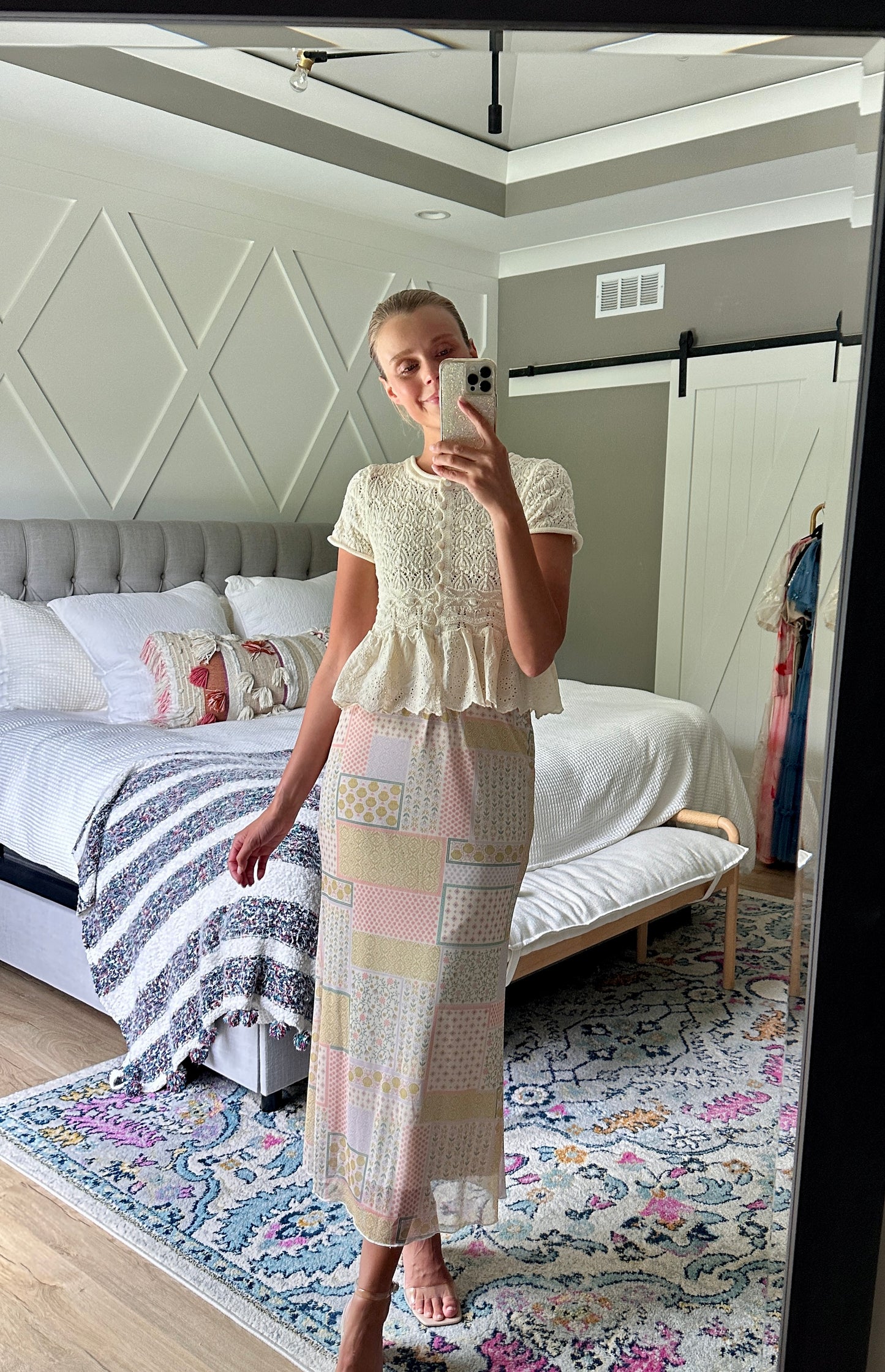The Haven Crochet Babydoll Top in Buttercream