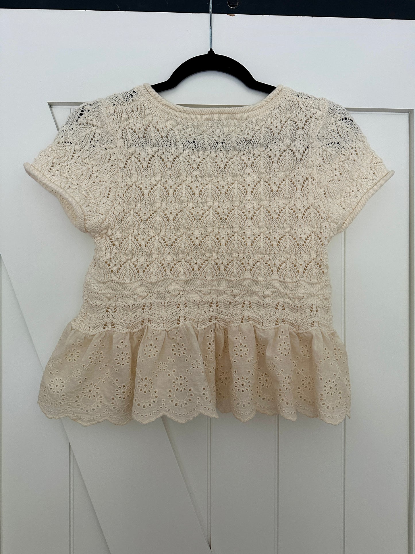 The Haven Crochet Babydoll Top in Buttercream