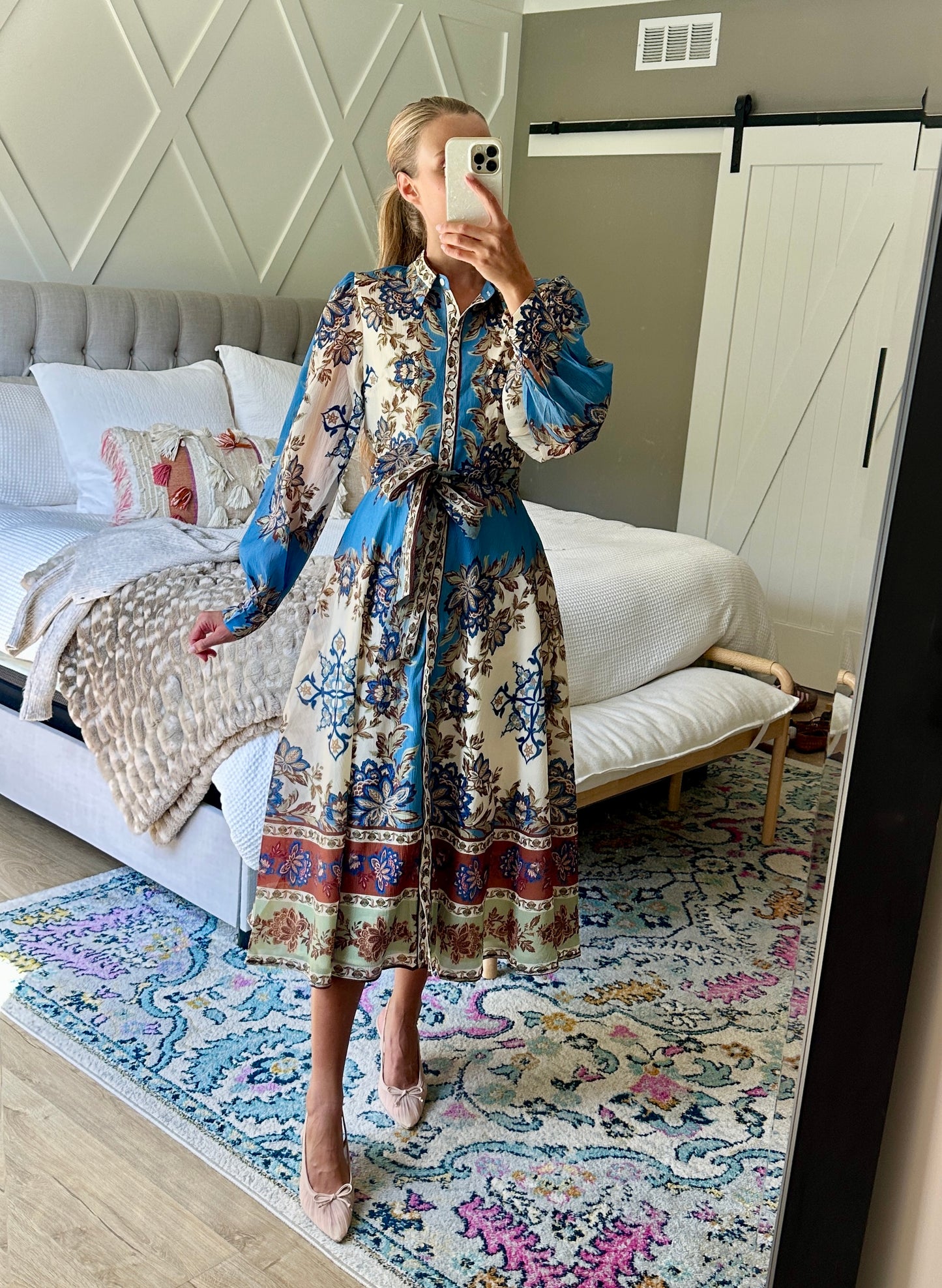 The Sophie Fall Floral Shirt Dress