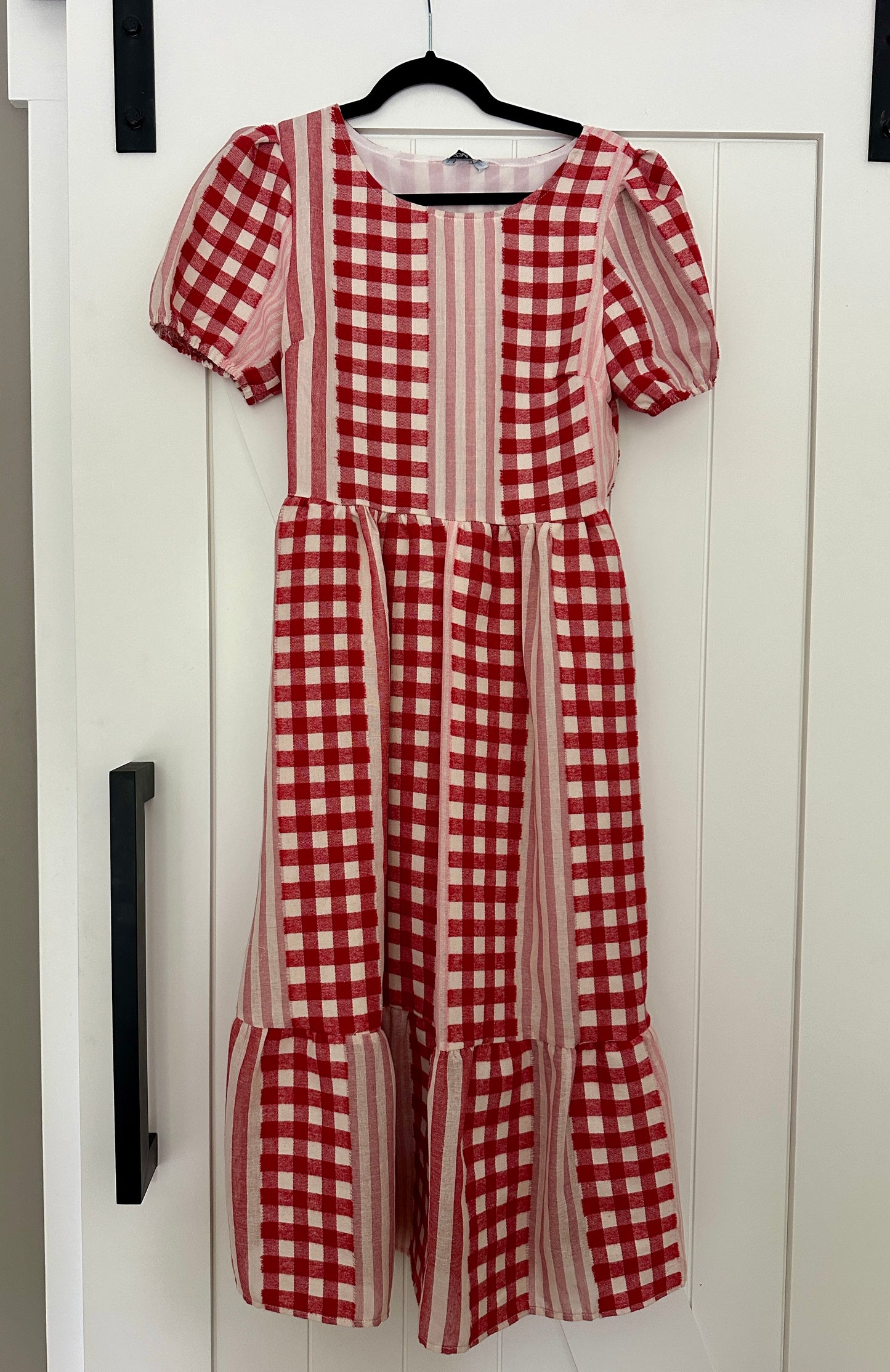 The Lauren Gingham Dress in Red and Pink
