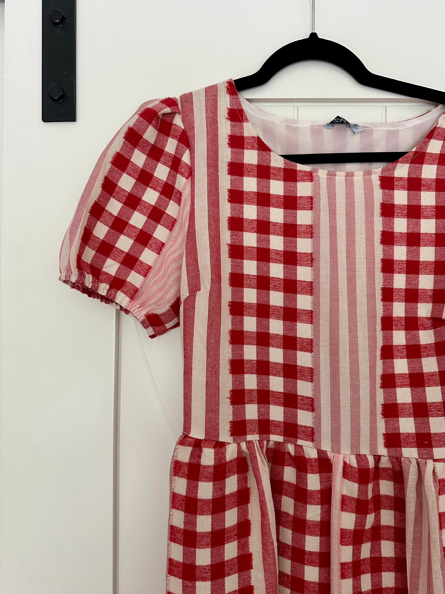 The Lauren Gingham Dress in Red and Pink