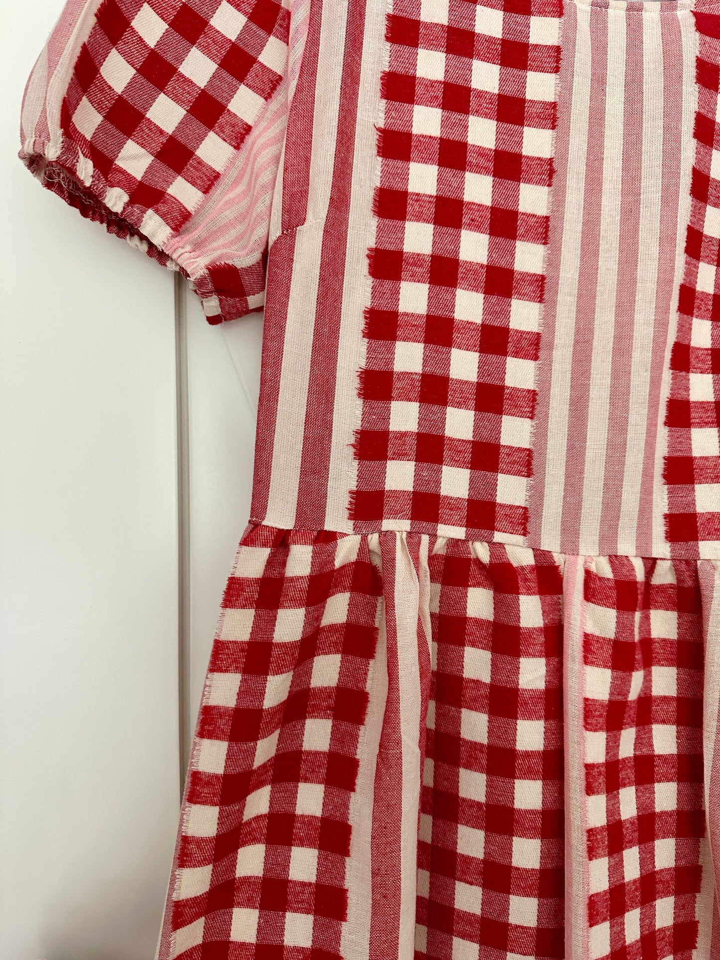 The Lauren Gingham Dress in Red and Pink