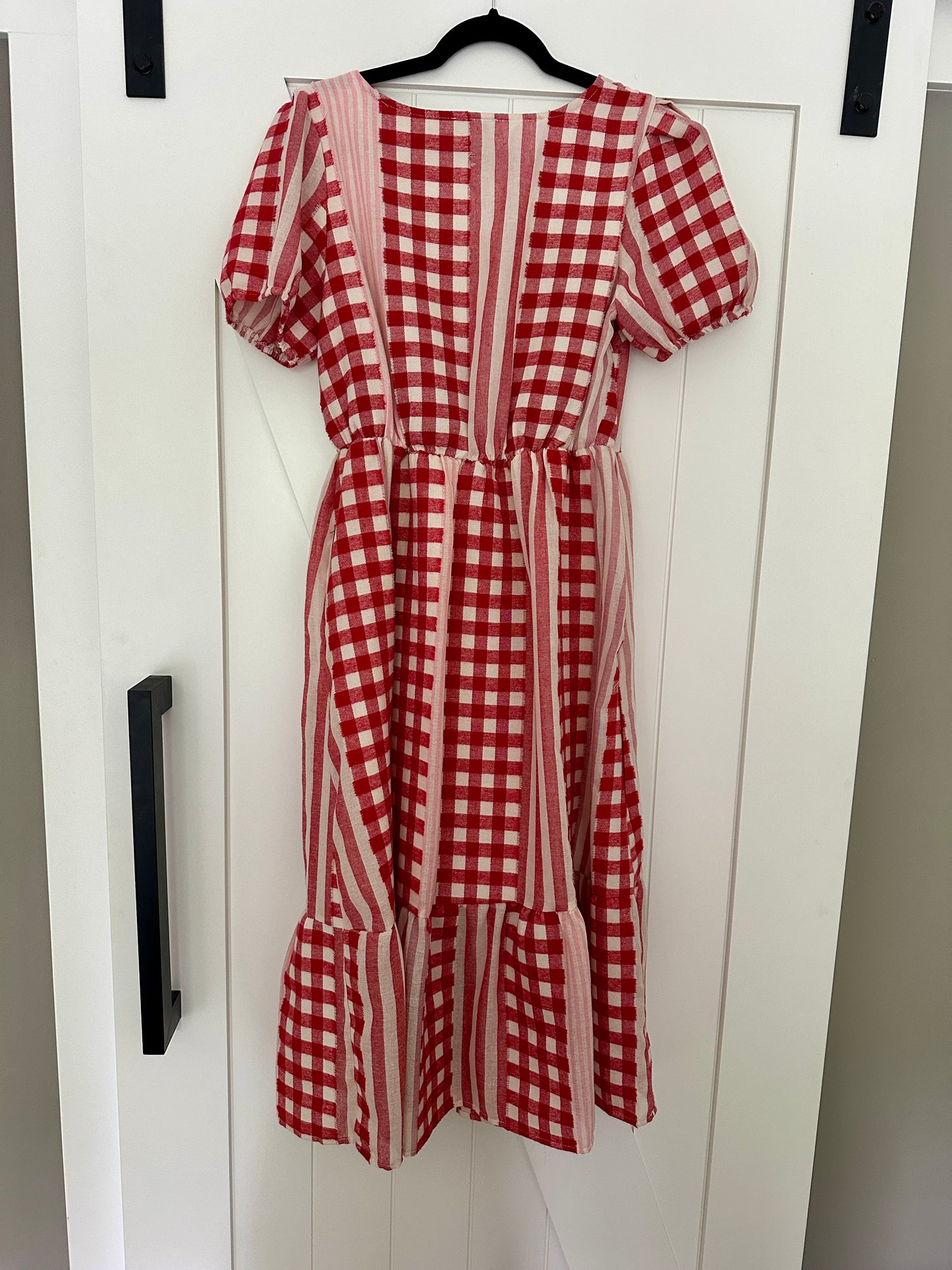 The Lauren Gingham Dress in Red and Pink