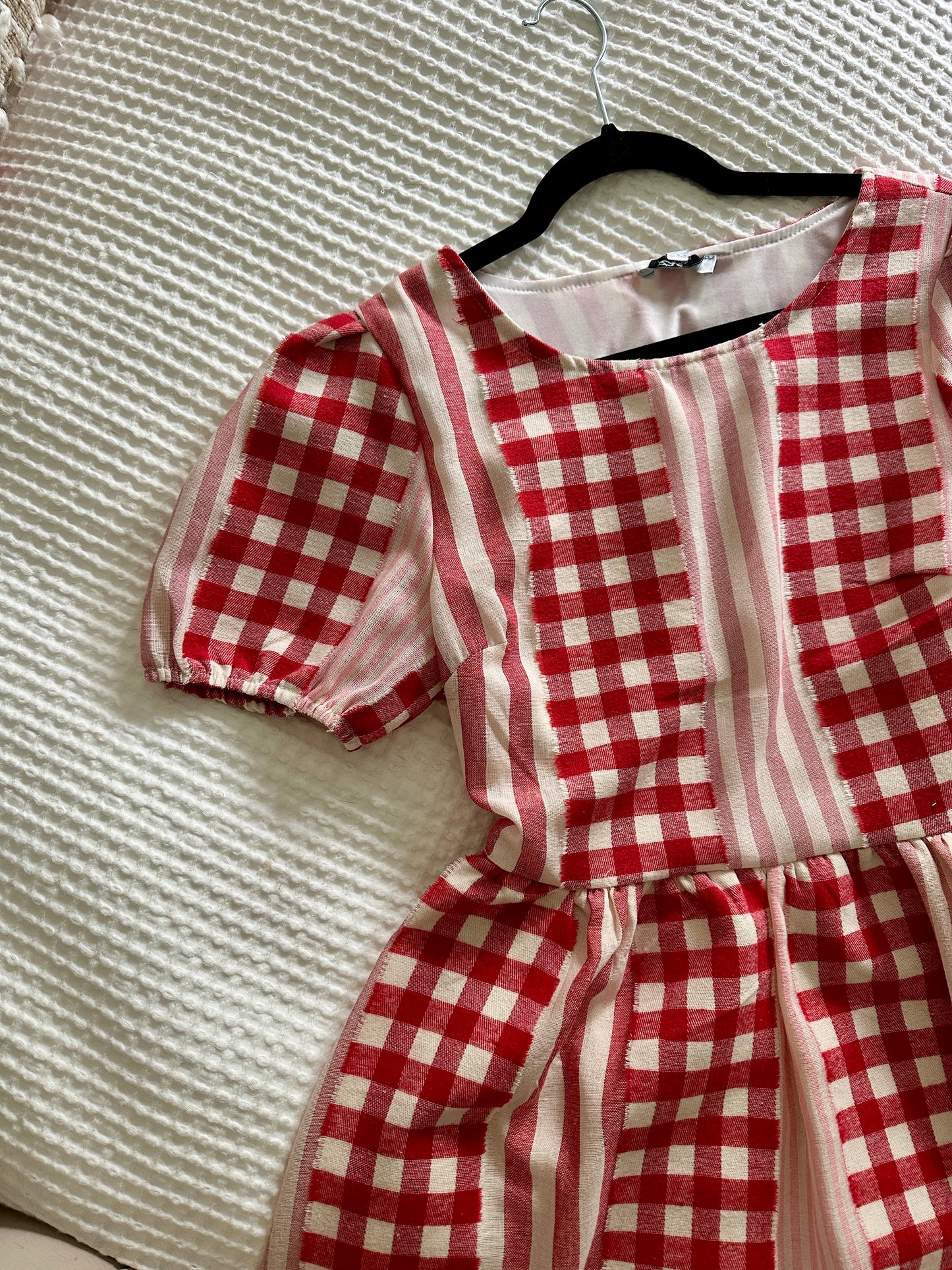 The Lauren Gingham Dress in Red and Pink