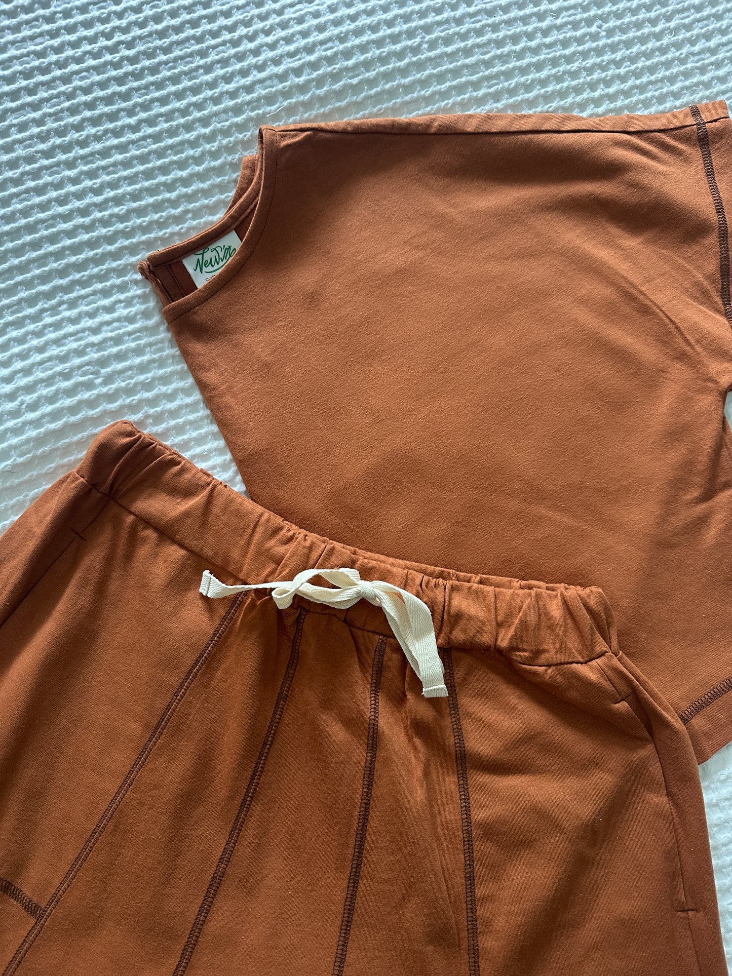 The Marley Lounge Set in Rust - 100% Cotton
