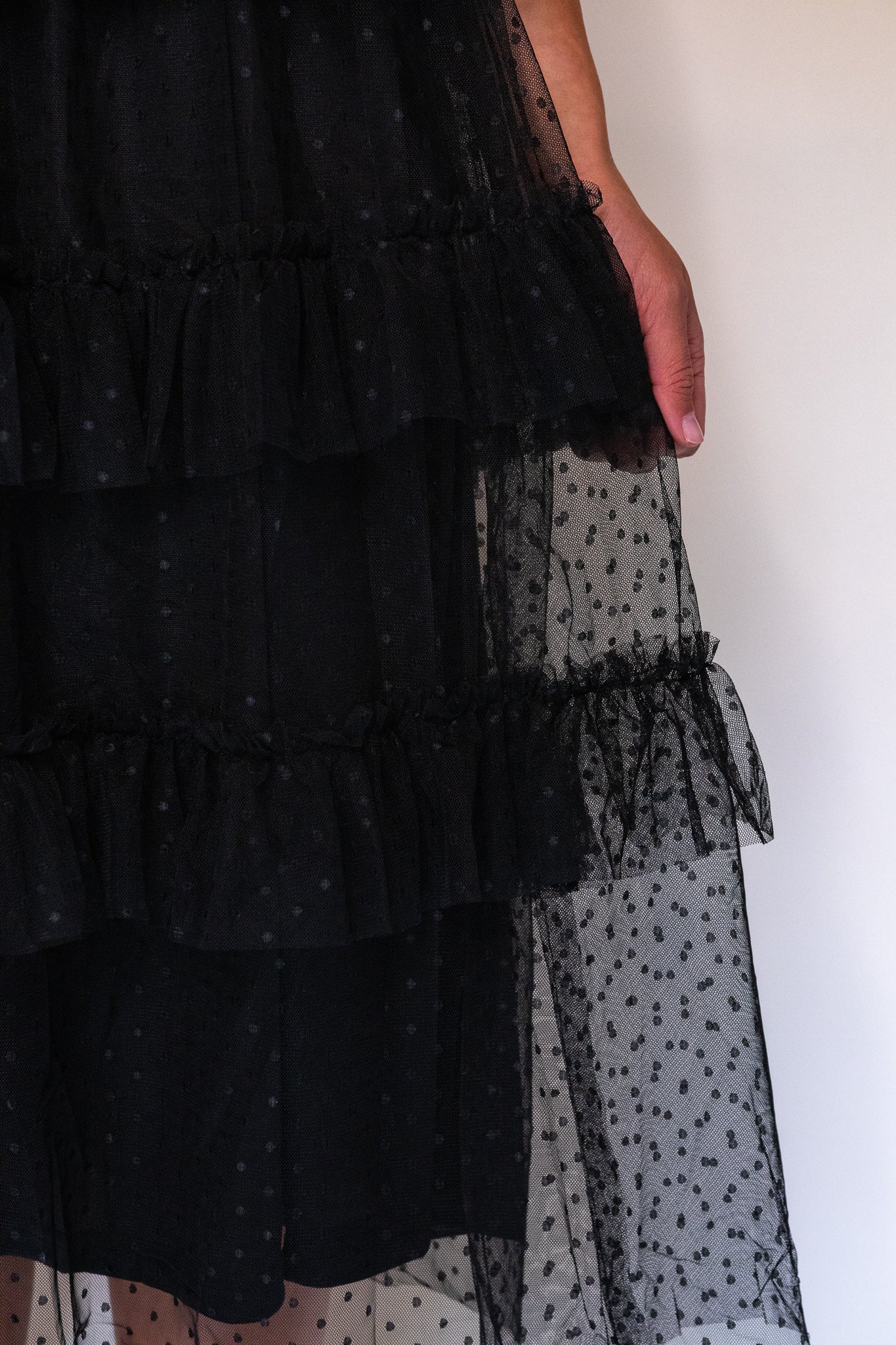 RESTOCKED - The Harper Smocked Tulle Dress in Black