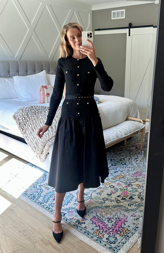 The Camille Drop Waist Knit Dress