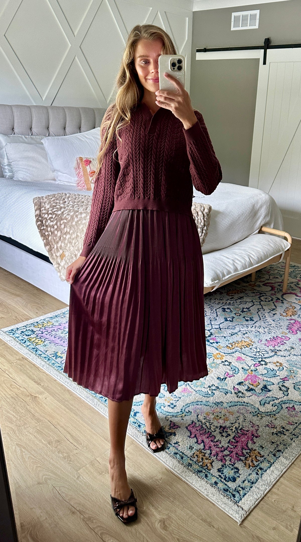 The Sutton Satin Sweater Dress Set