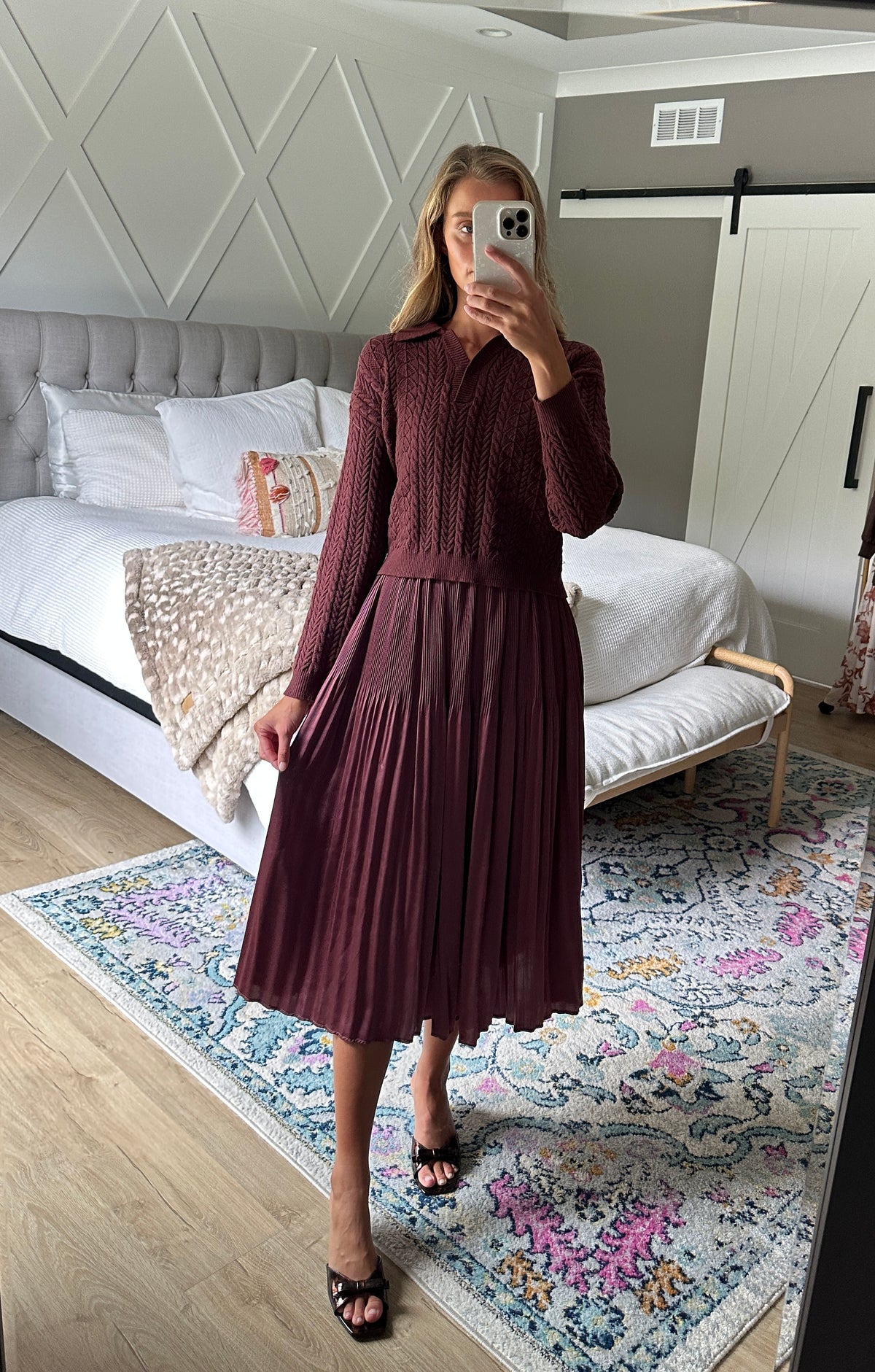 The Sutton Satin Sweater Dress Set