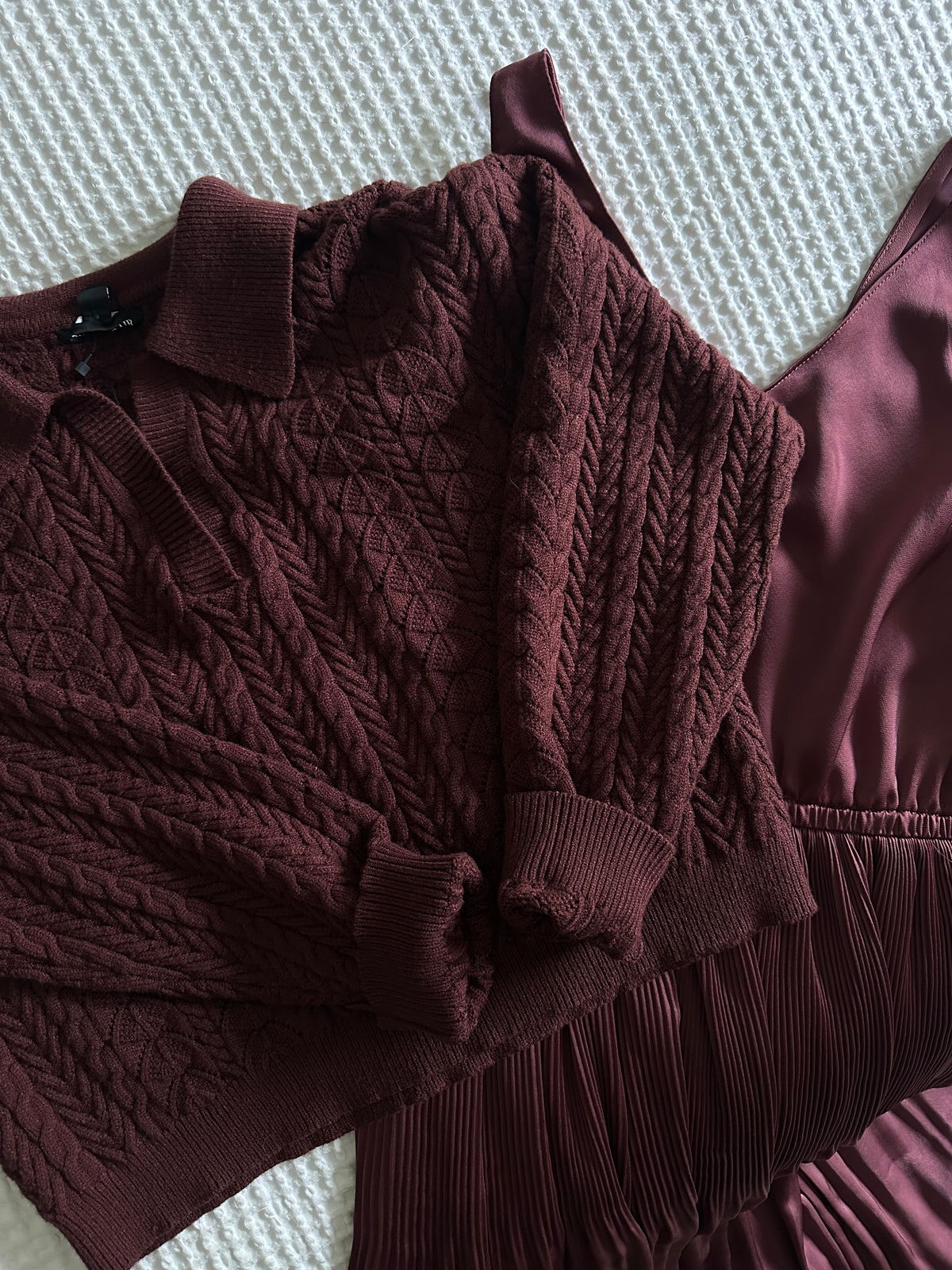 The Sutton Satin Sweater Dress Set