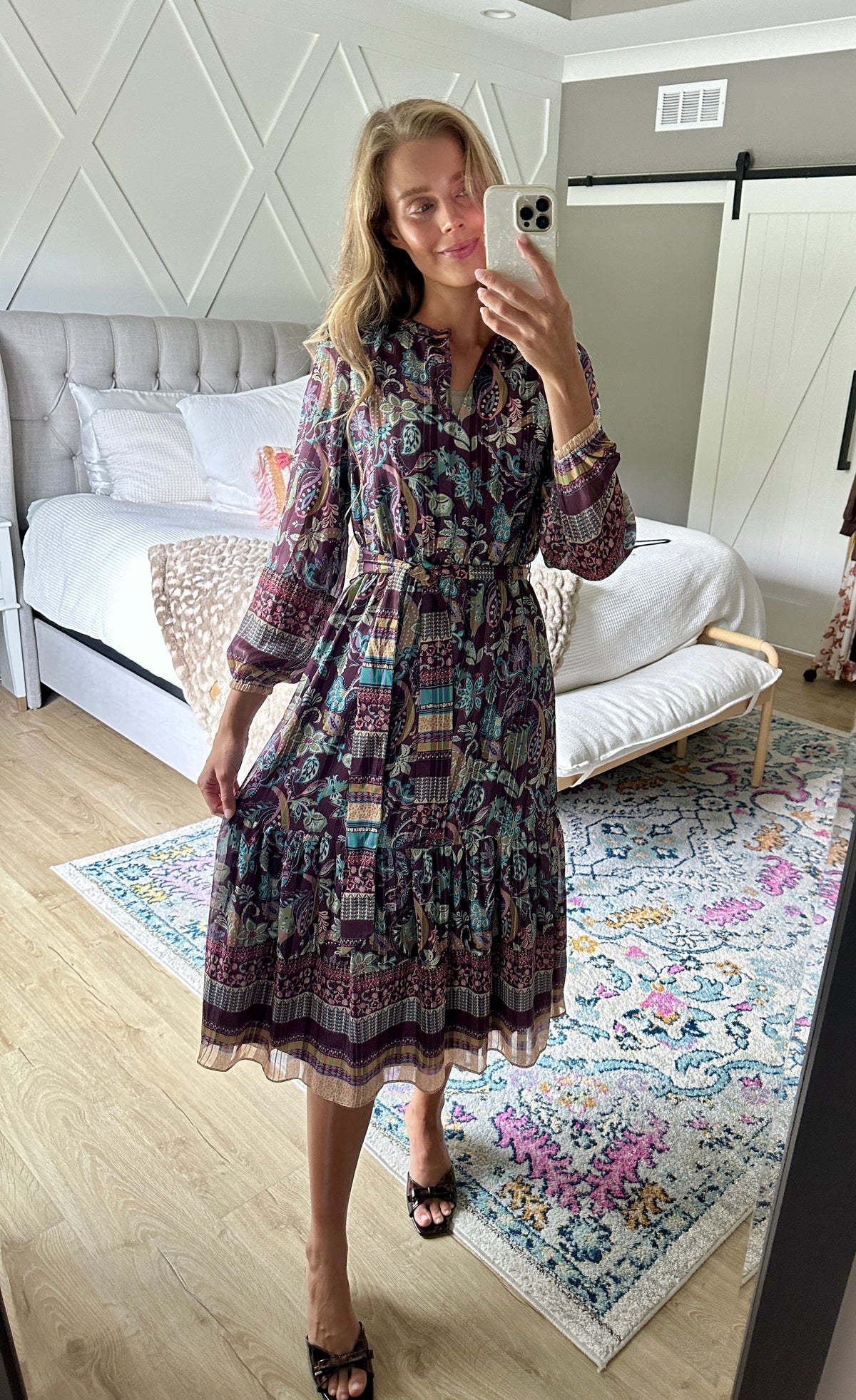 The Elodie Paisley Printed Midi Dress