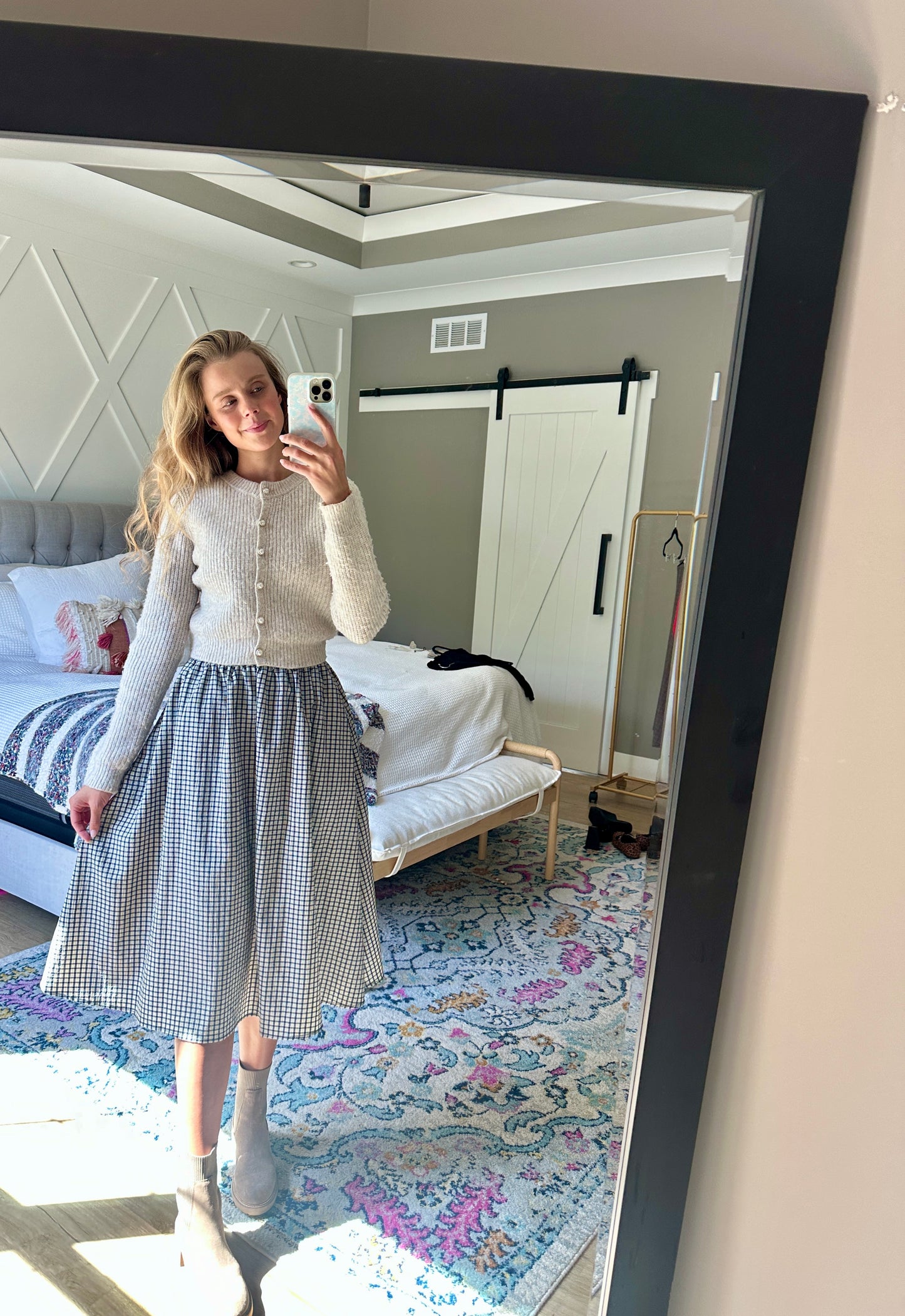 The Hazel Plaid Midi Skirt