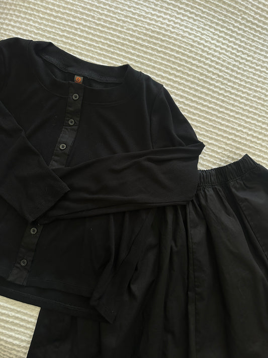 The Lola Cardigan Set in Black