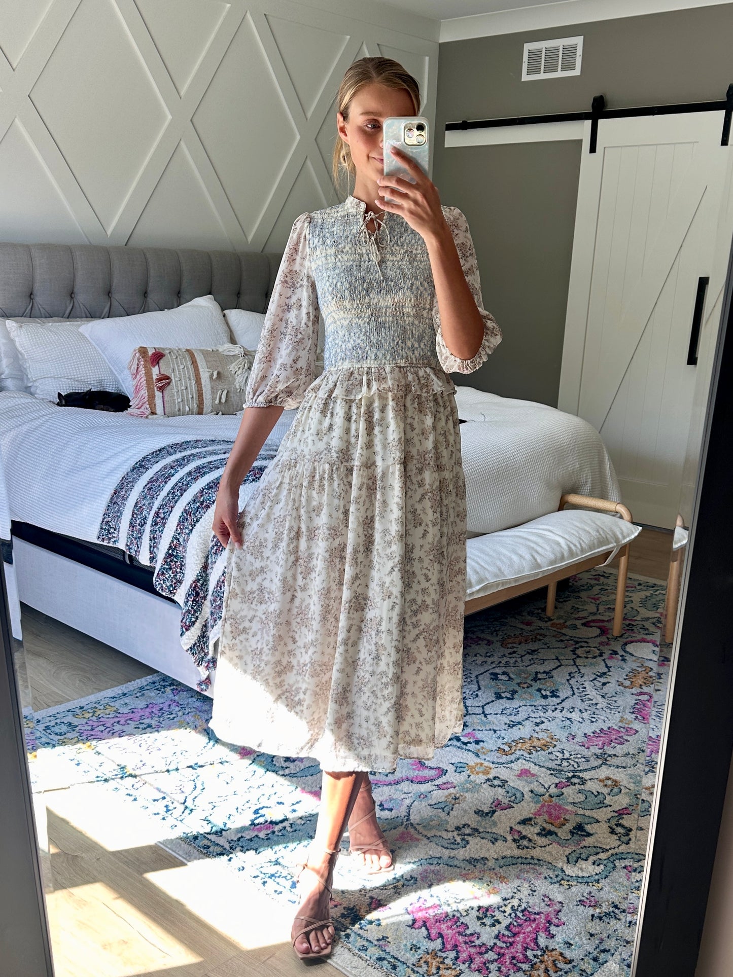 The Rory Smocked Fall Floral Dress