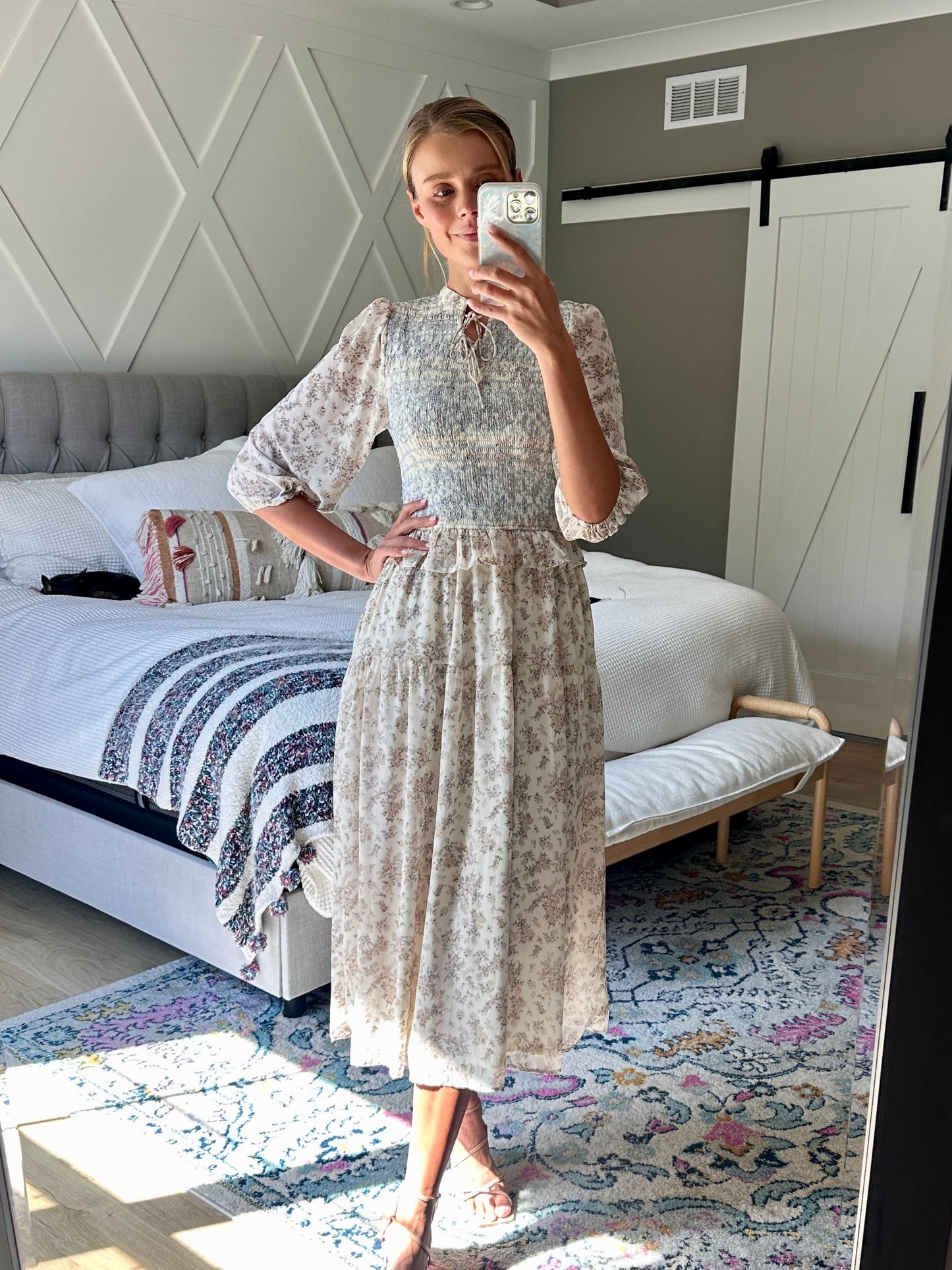 The Rory Smocked Fall Floral Dress