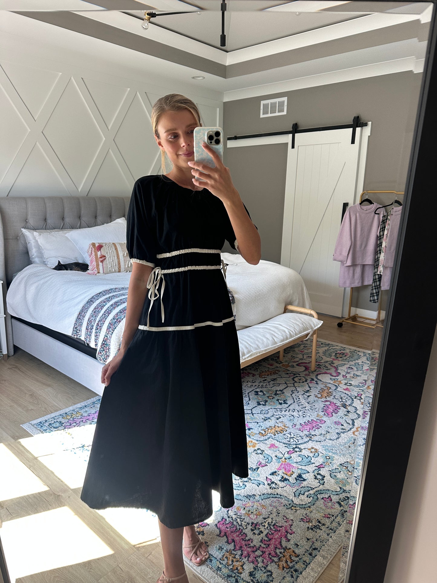 The Briar Bow Dress in Black and White