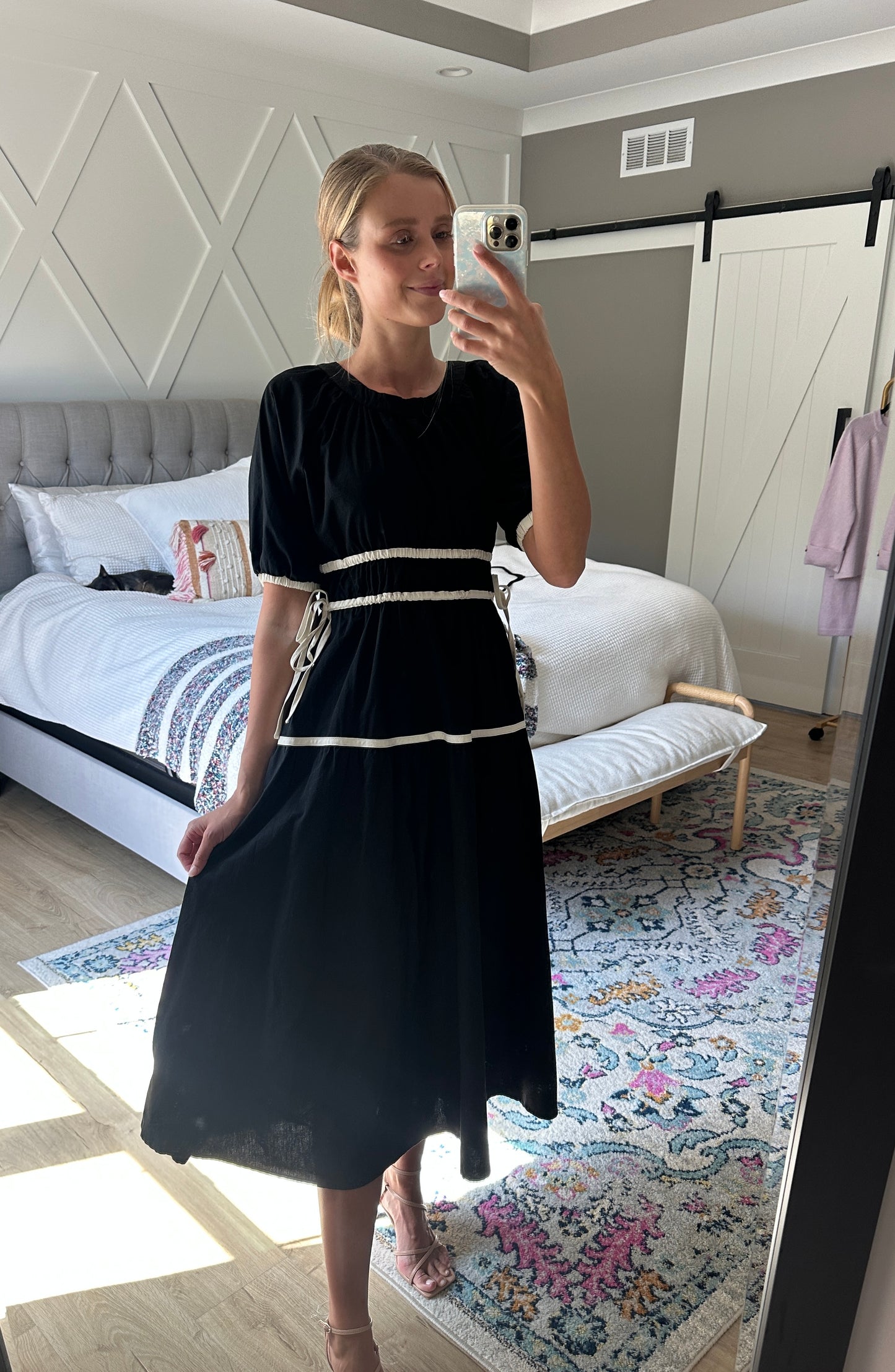 The Briar Bow Dress in Black and White